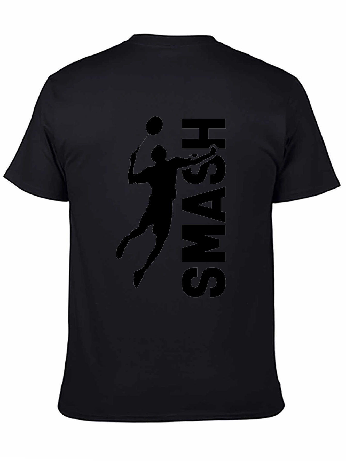 Smash Badminton Graphic T-Shirt - Black