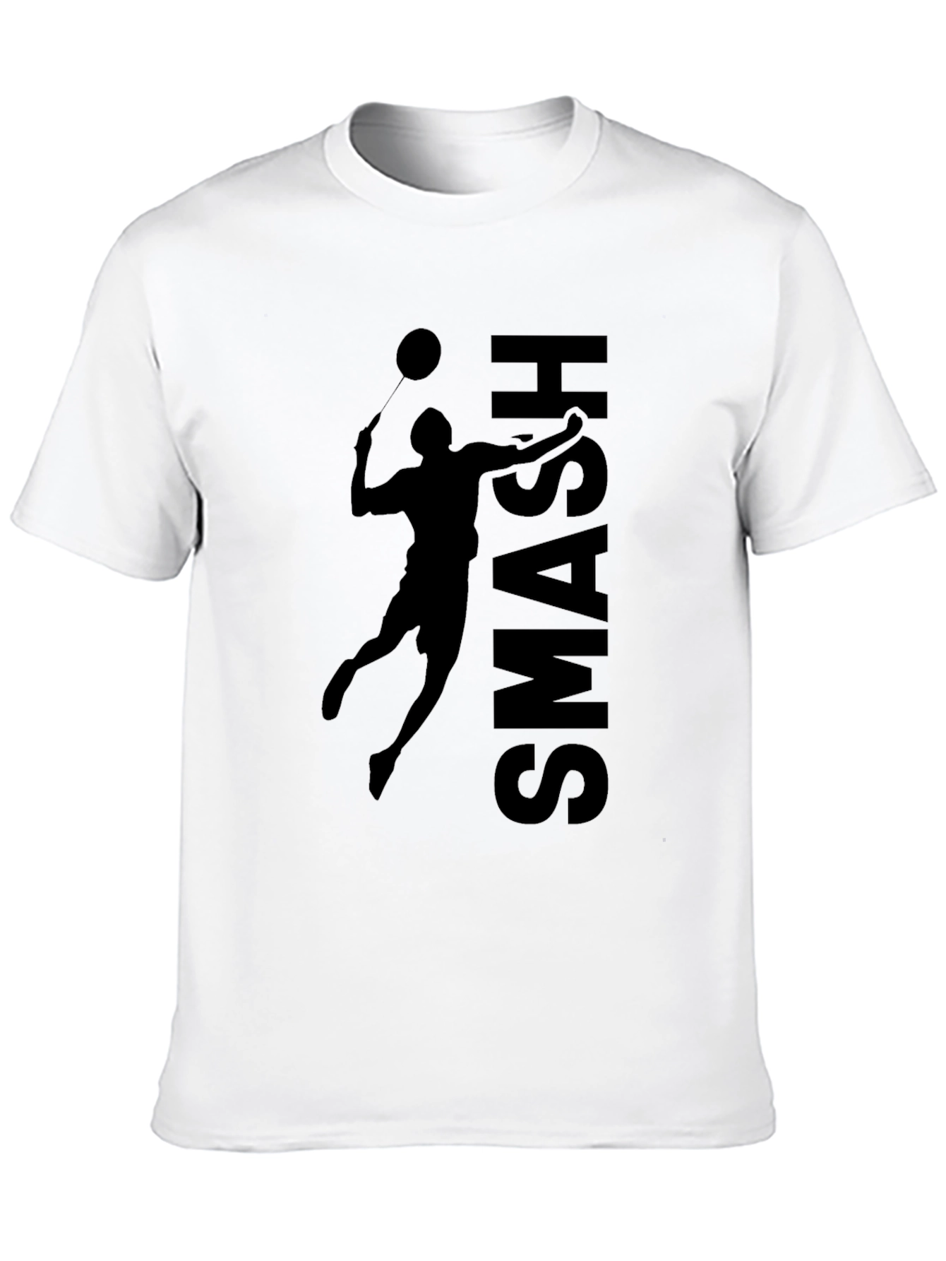Smash Badminton Graphic T-Shirt - Black