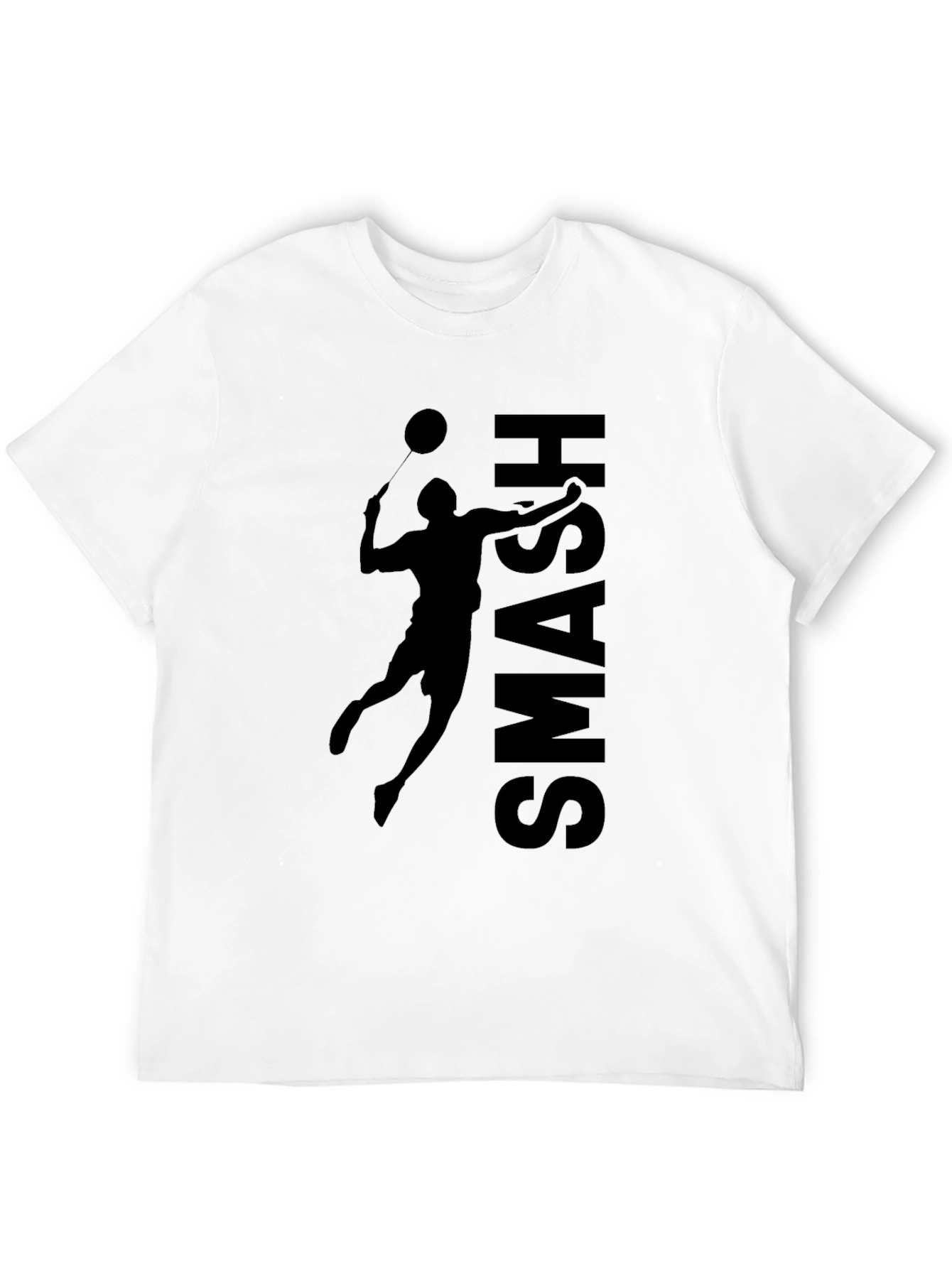 Smash Badminton Graphic T-Shirt - Black