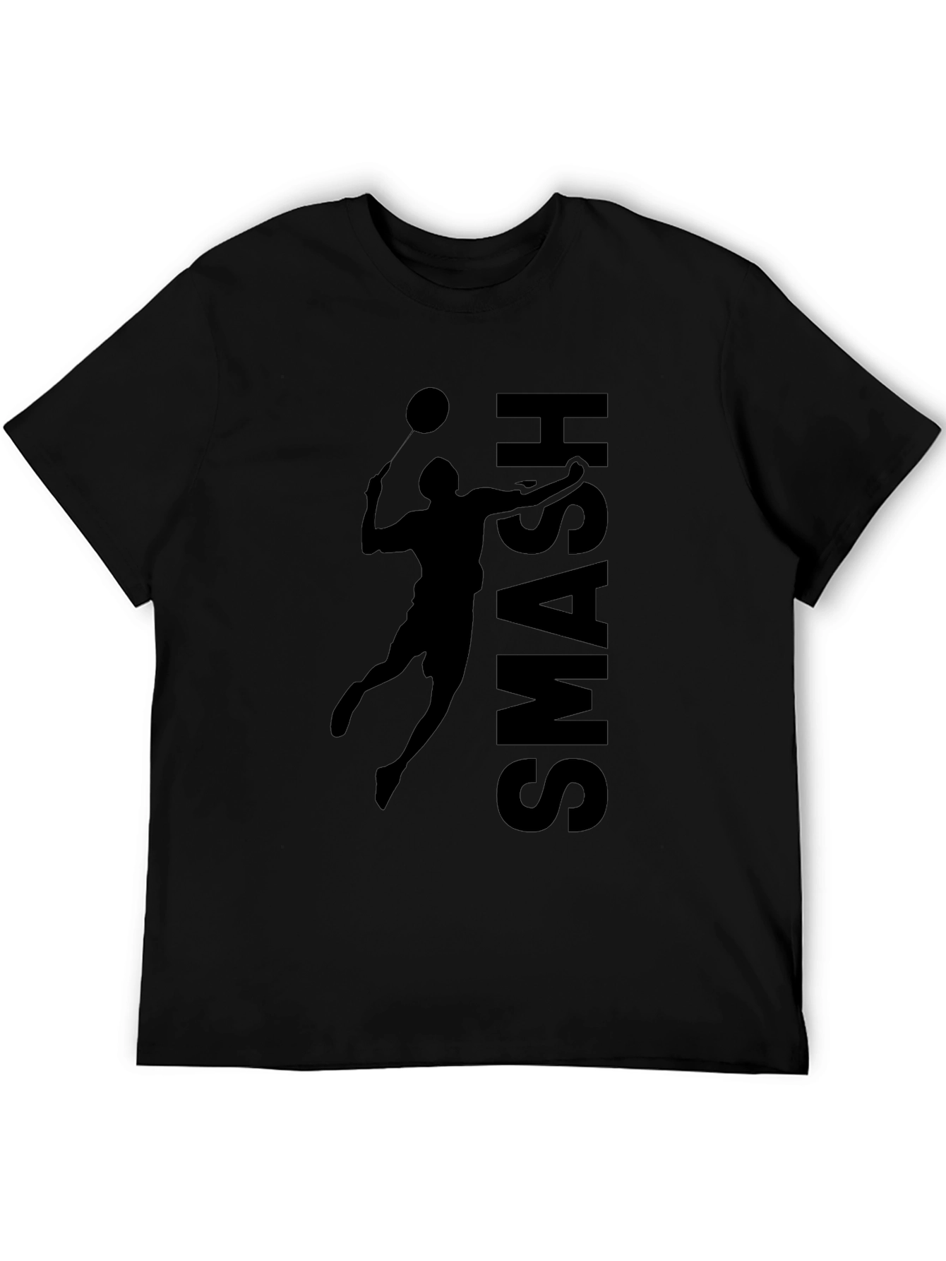 Smash Badminton Graphic T-Shirt - Black