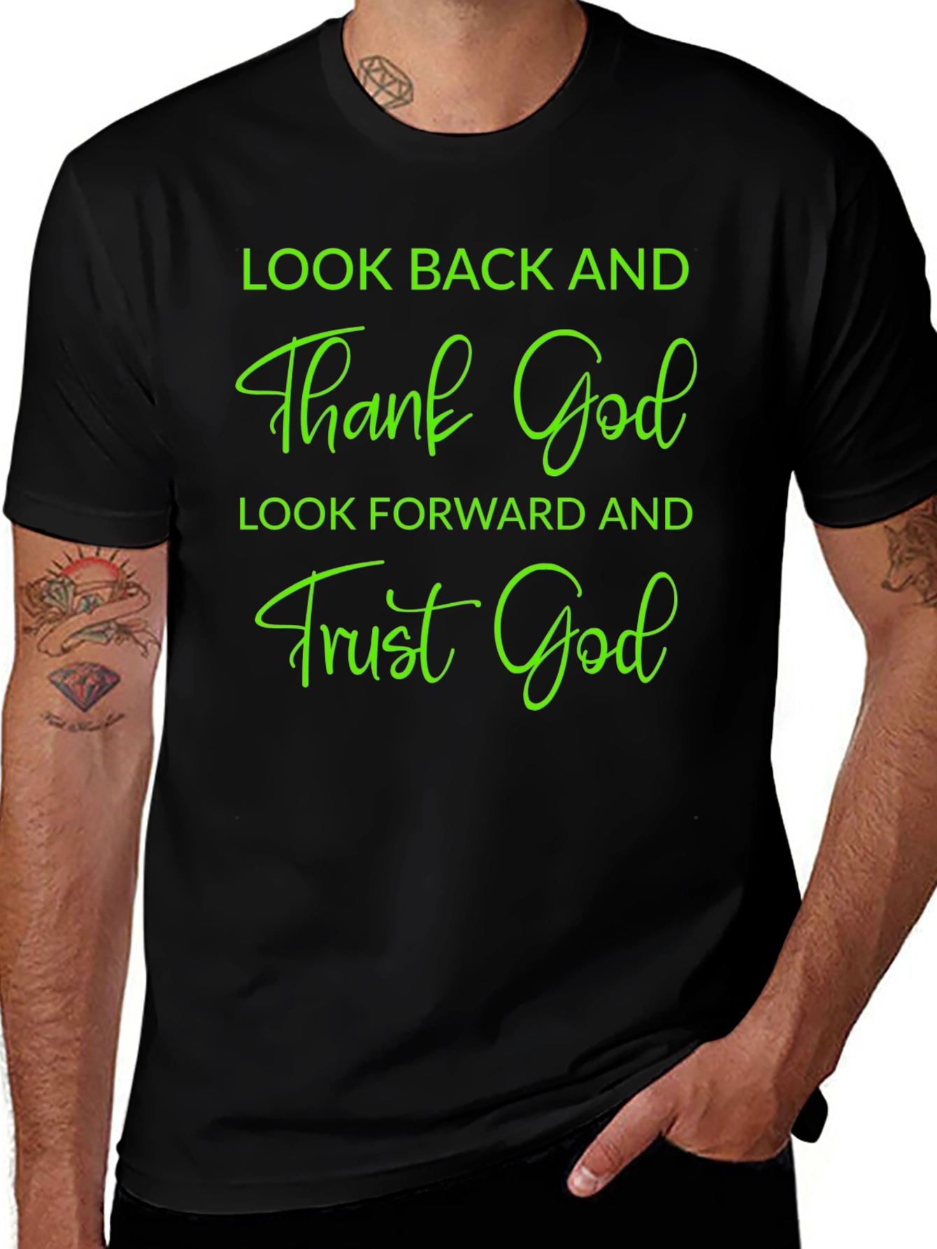 Inspirational Graphic Tee - Thank & Trust God Shirt