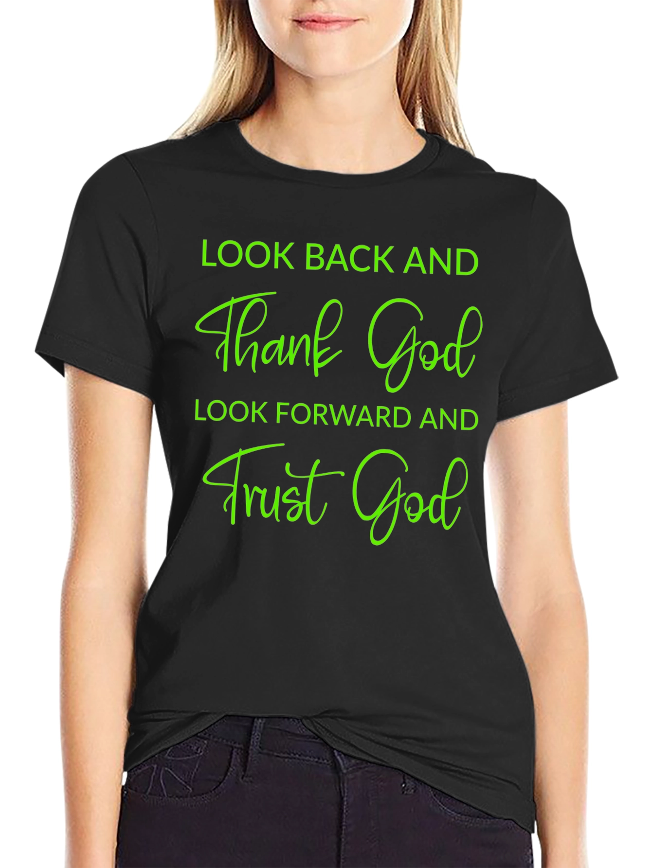 Inspirational Graphic Tee - Thank & Trust God Shirt