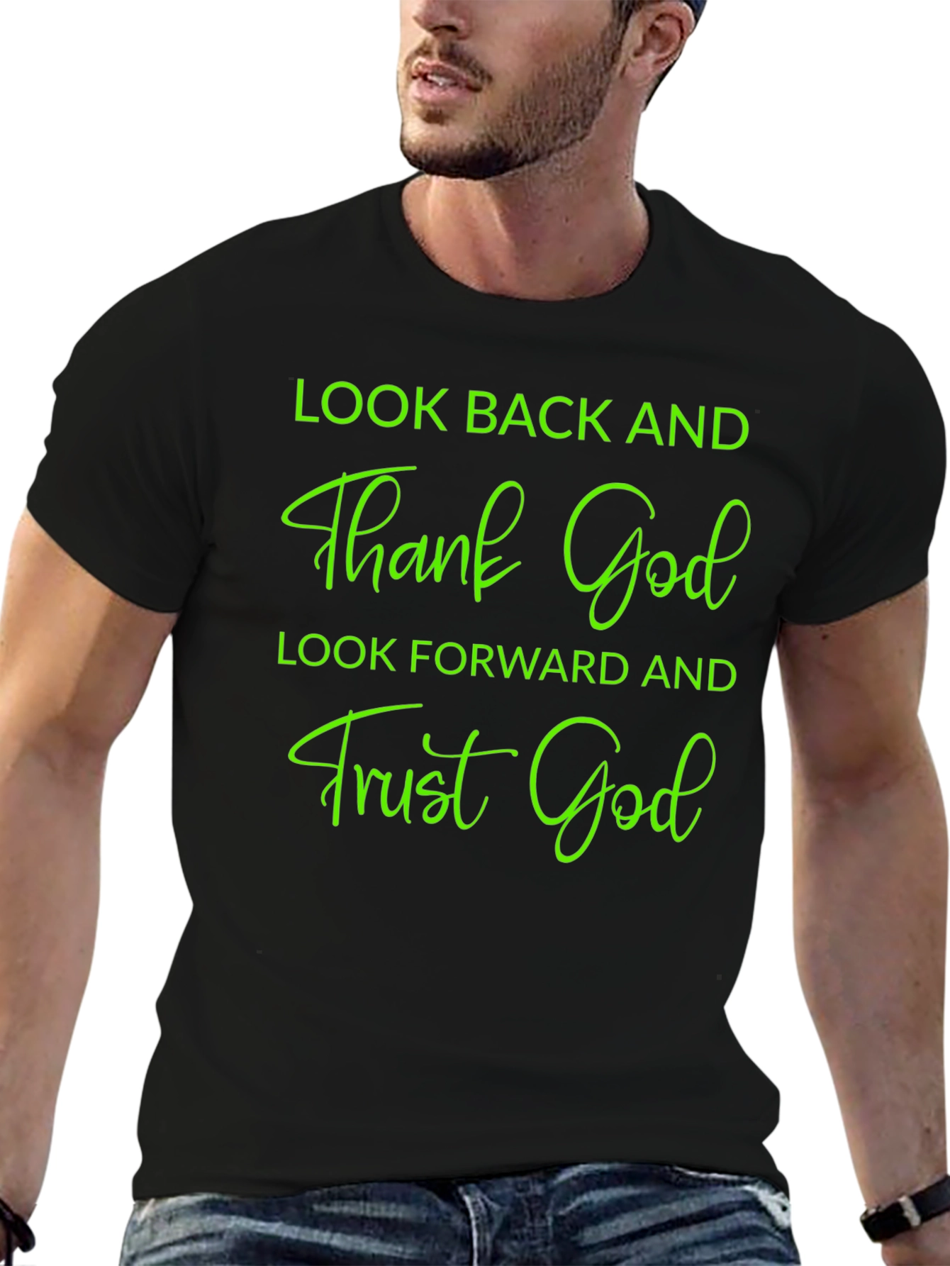 Inspirational Graphic Tee - Thank & Trust God Shirt
