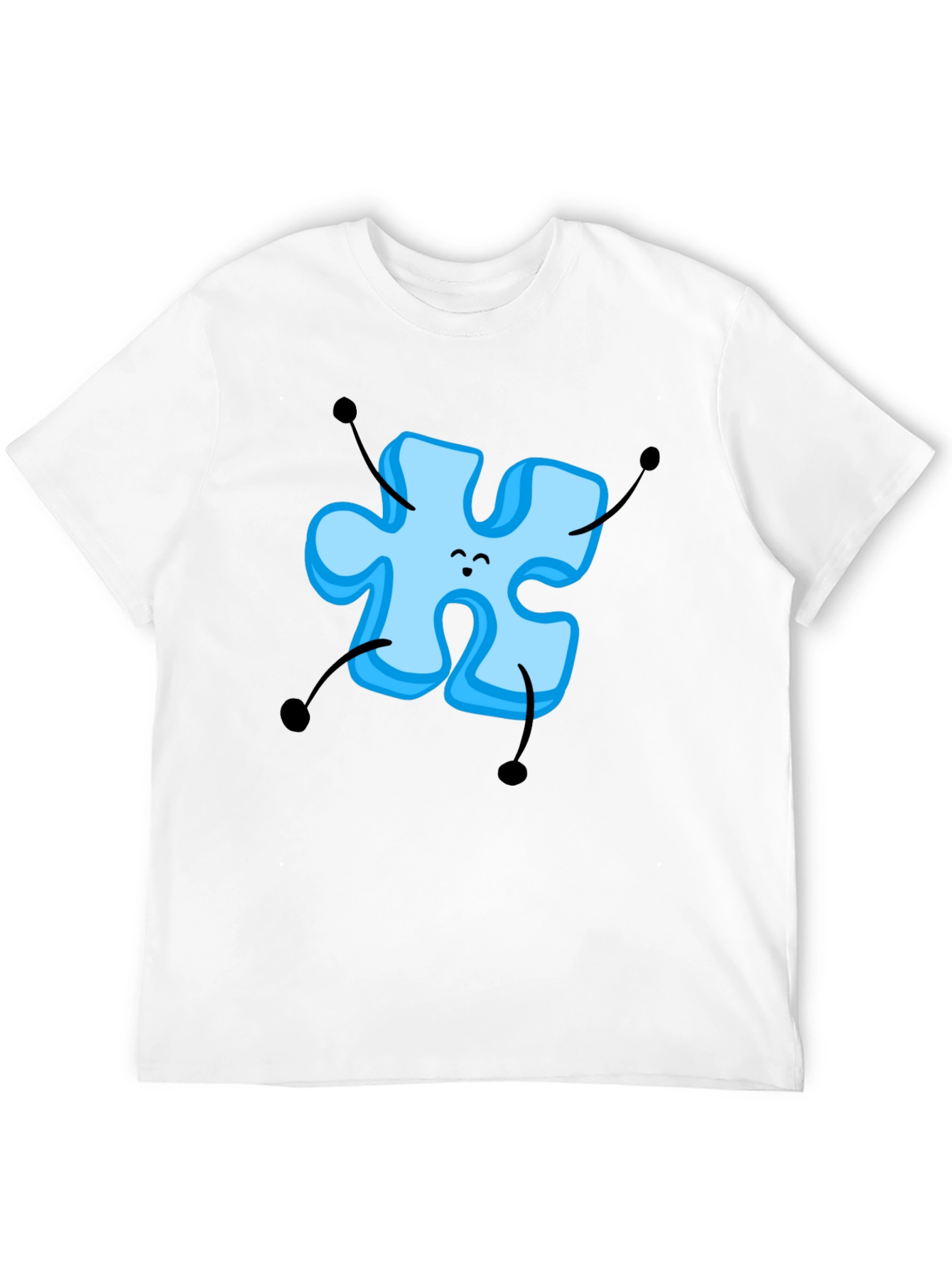 Puzzle Piece Cartoon Graphic T-Shirt