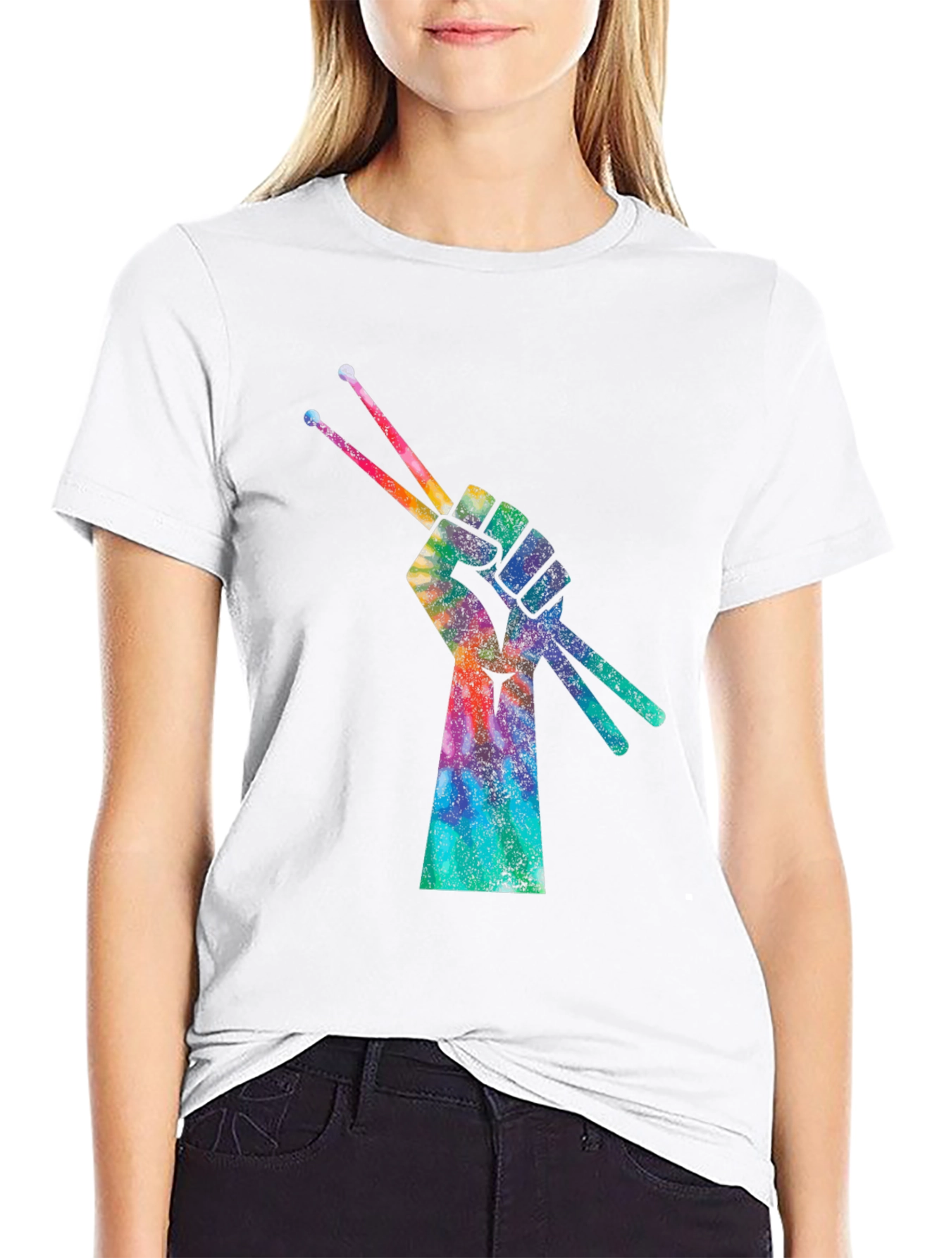 Drummers Fist Tie-Dye Graphic T-Shirt
