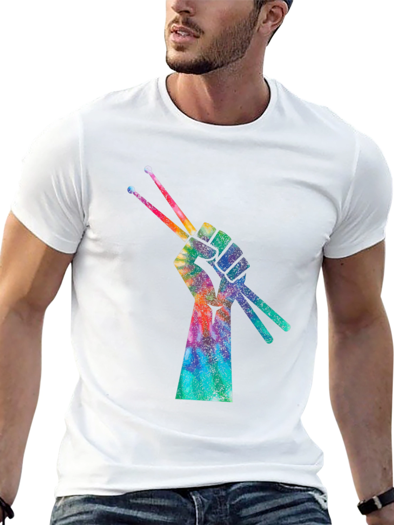 Drummers Fist Tie-Dye Graphic T-Shirt
