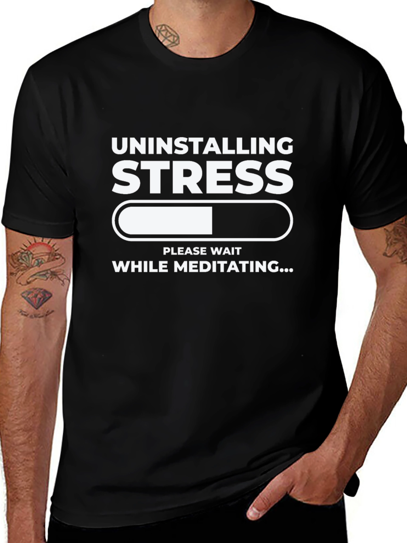 Uninstalling Stress Meditation T-Shirt