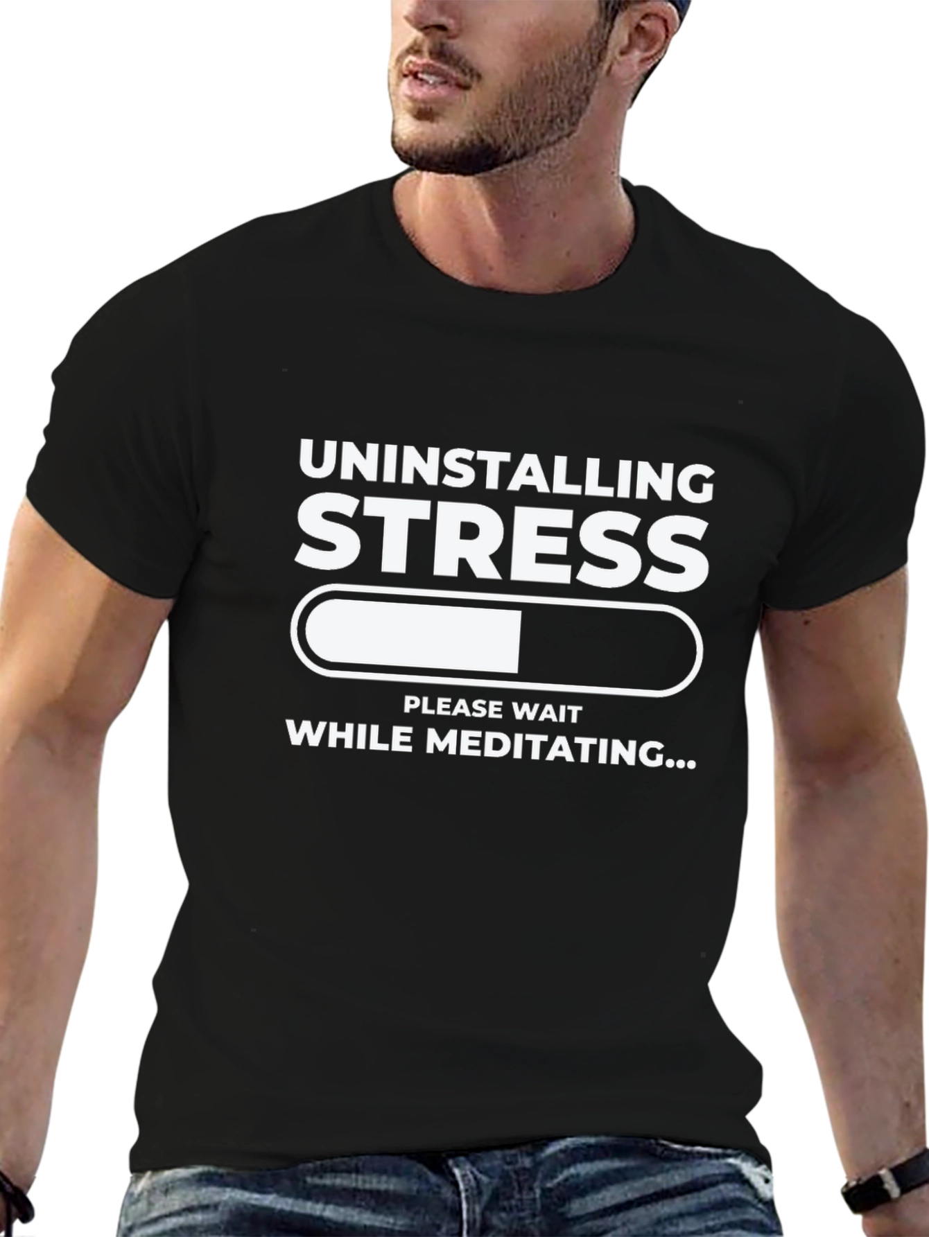 Uninstalling Stress Meditation T-Shirt