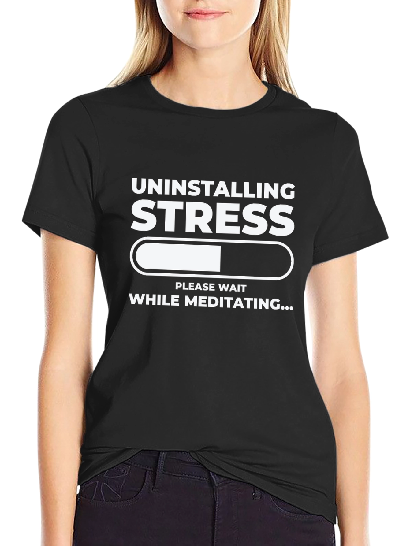 Uninstalling Stress Meditation T-Shirt