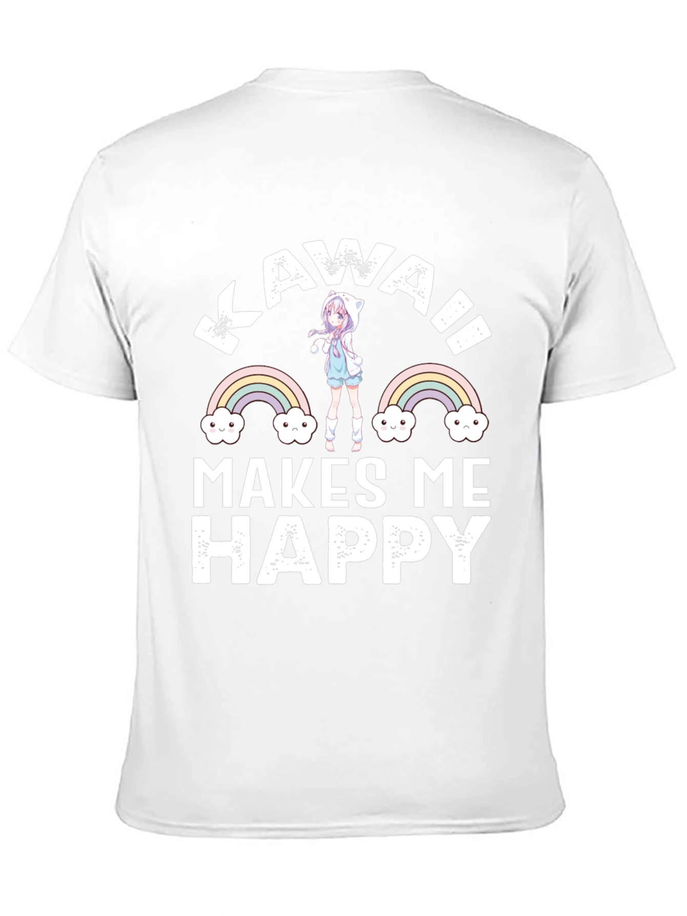 Kawaii Makes Me Happy Black T-Shirt
