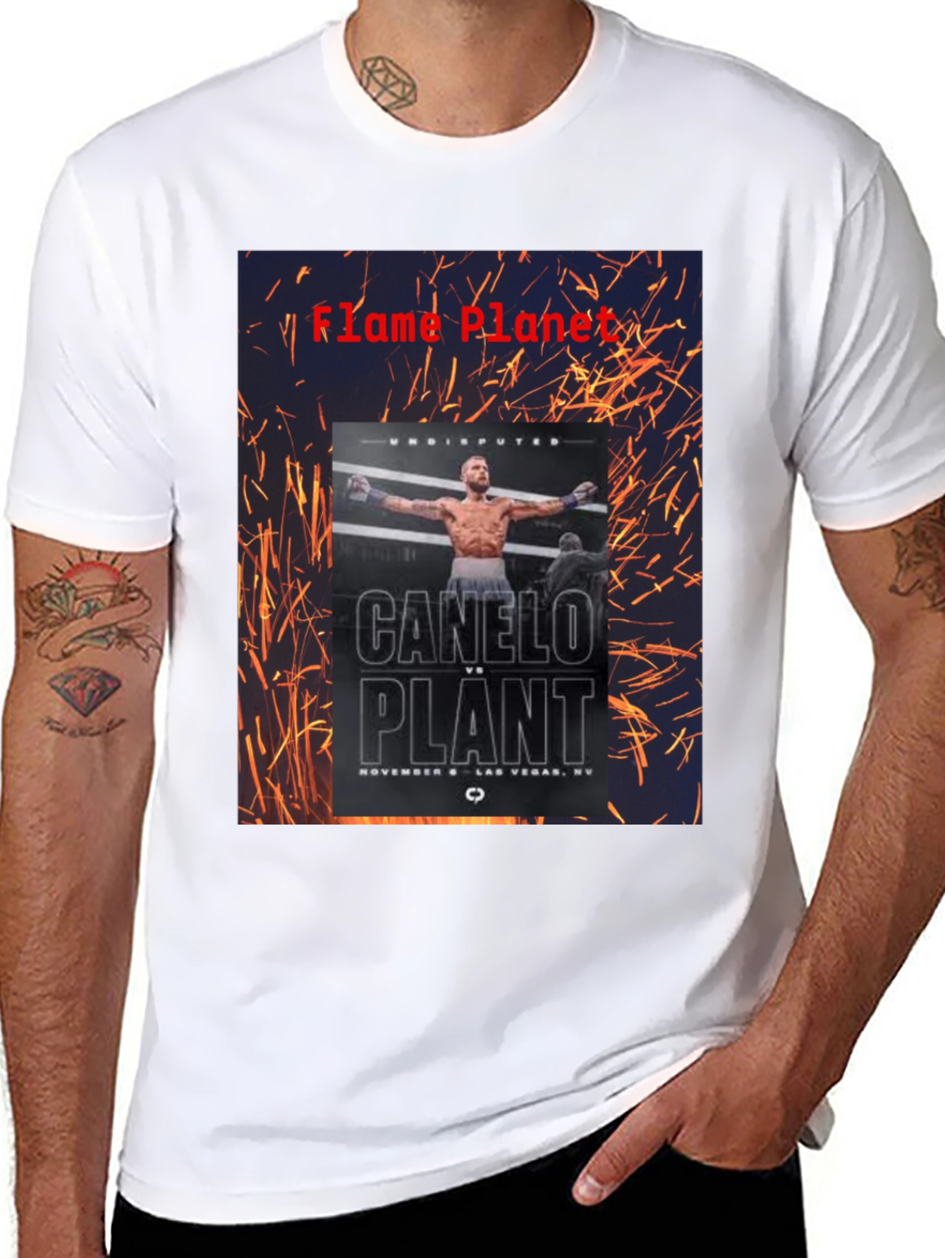Canelo vs Plant T-Shirt - Flame Planet Design