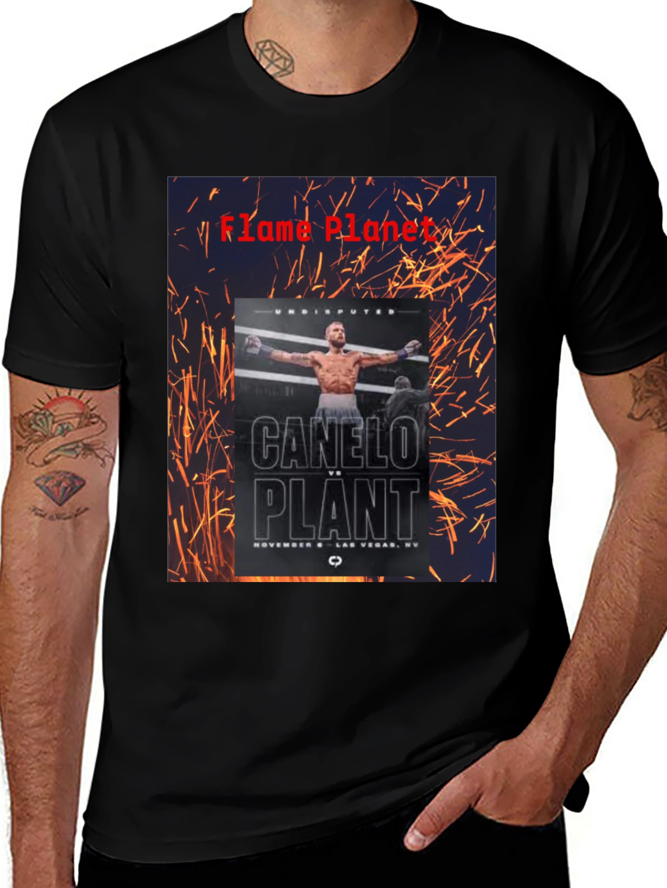 Canelo vs Plant T-Shirt - Flame Planet Design
