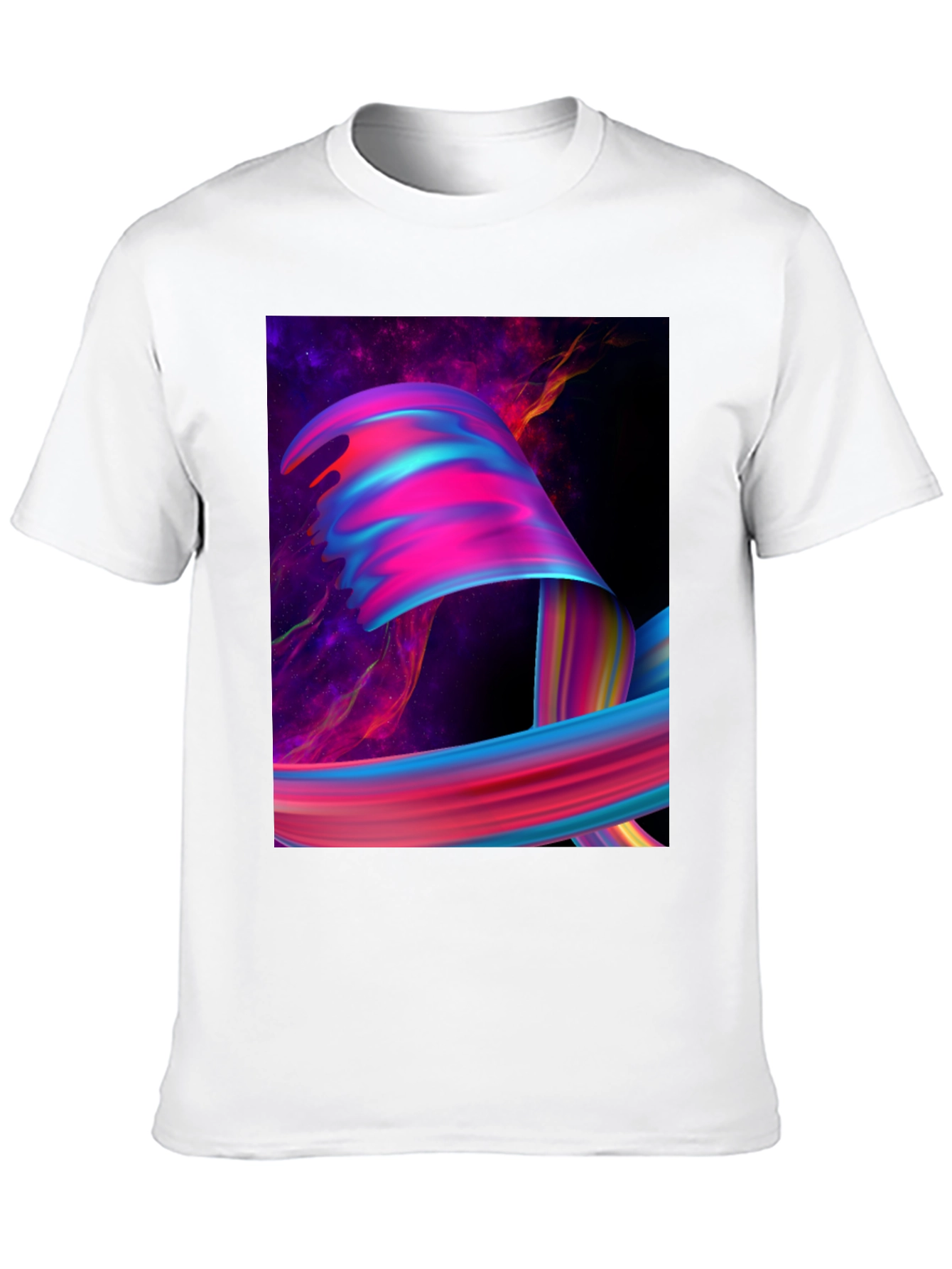 Abstract Galaxy Swirl Graphic Tee - Black