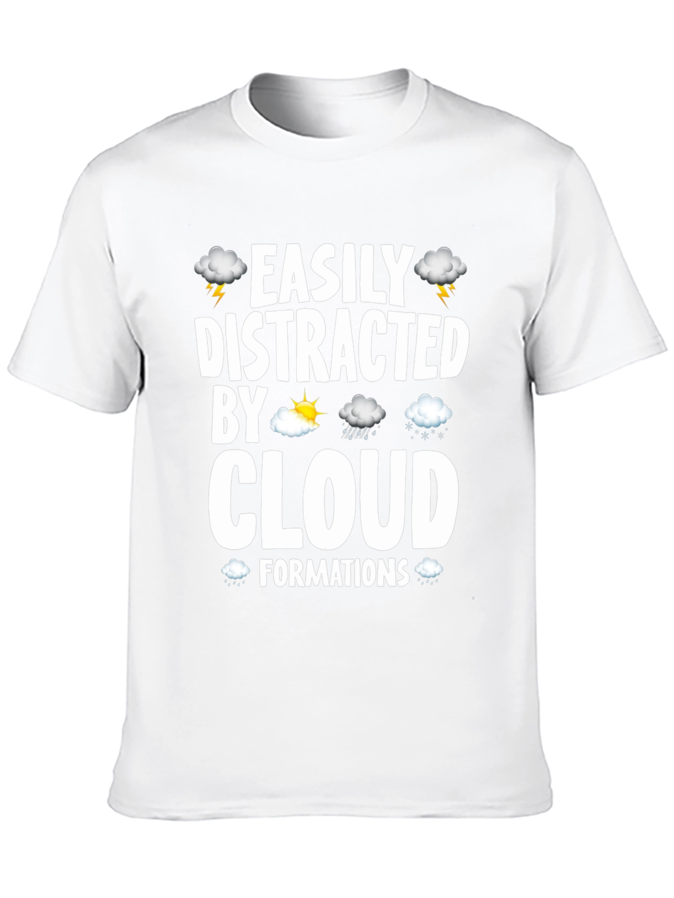 Easily Distracted By Clouds Black Graphic T-Shirt