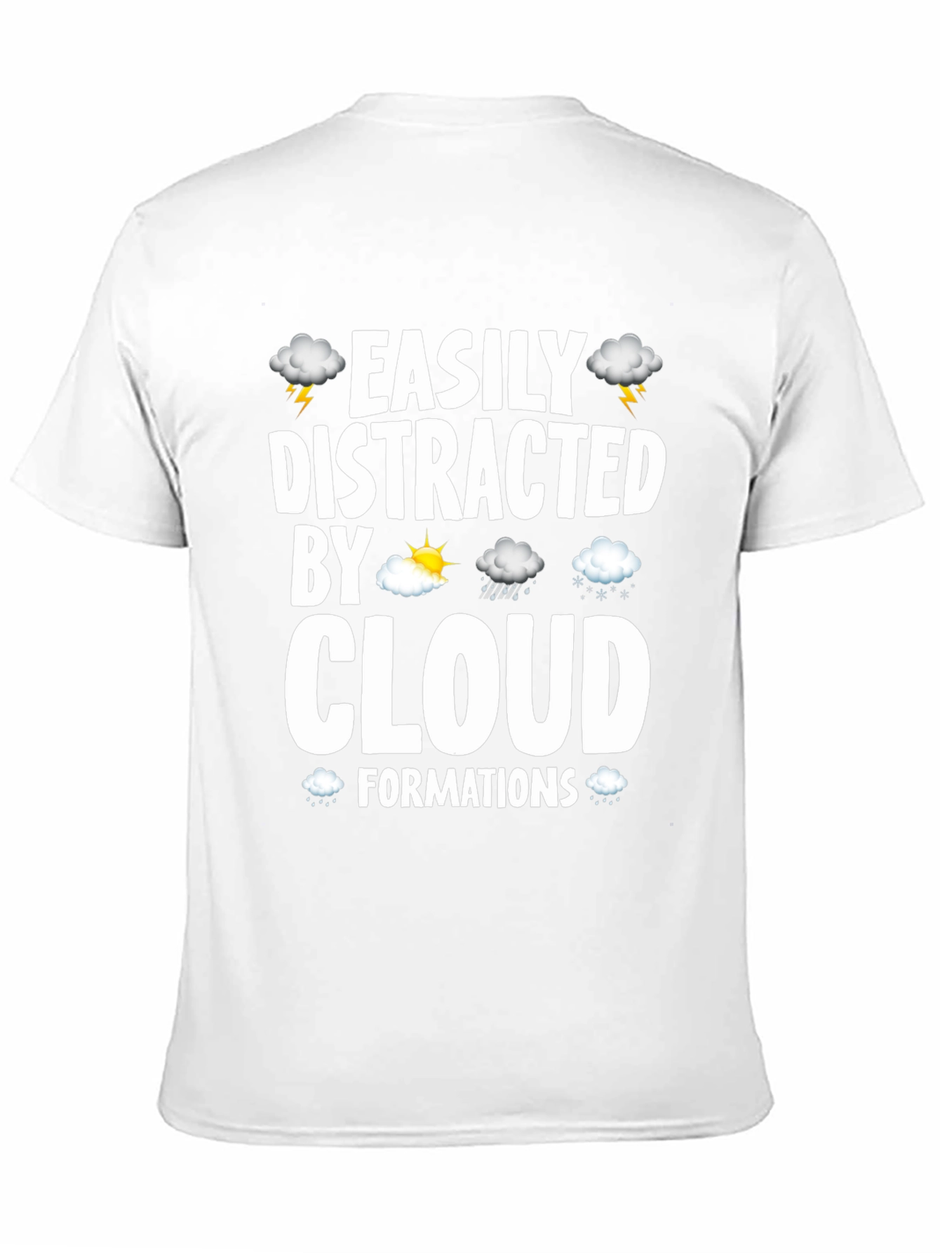 Easily Distracted By Clouds Black Graphic T-Shirt
