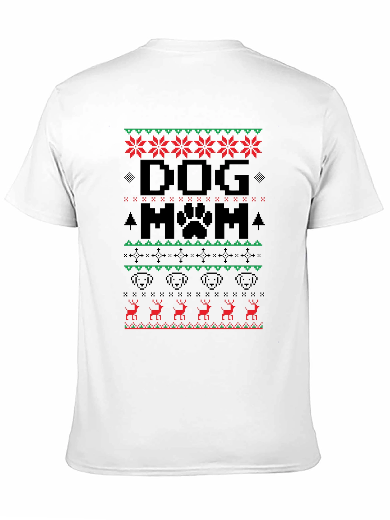Dog Mom Ugly Christmas Sweater Style T-Shirt