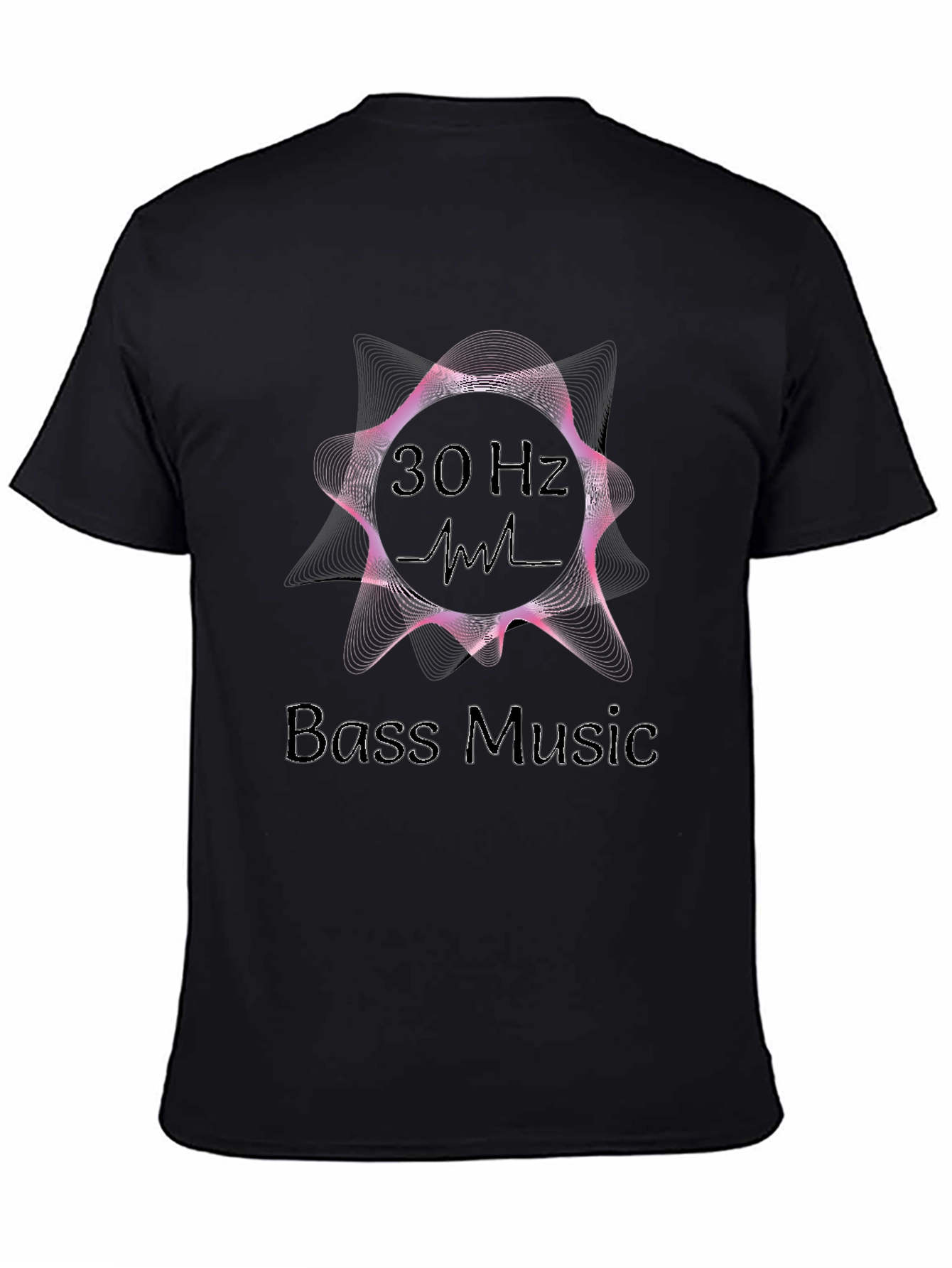 30 Hz Bass Music Graphic T-Shirt - Black