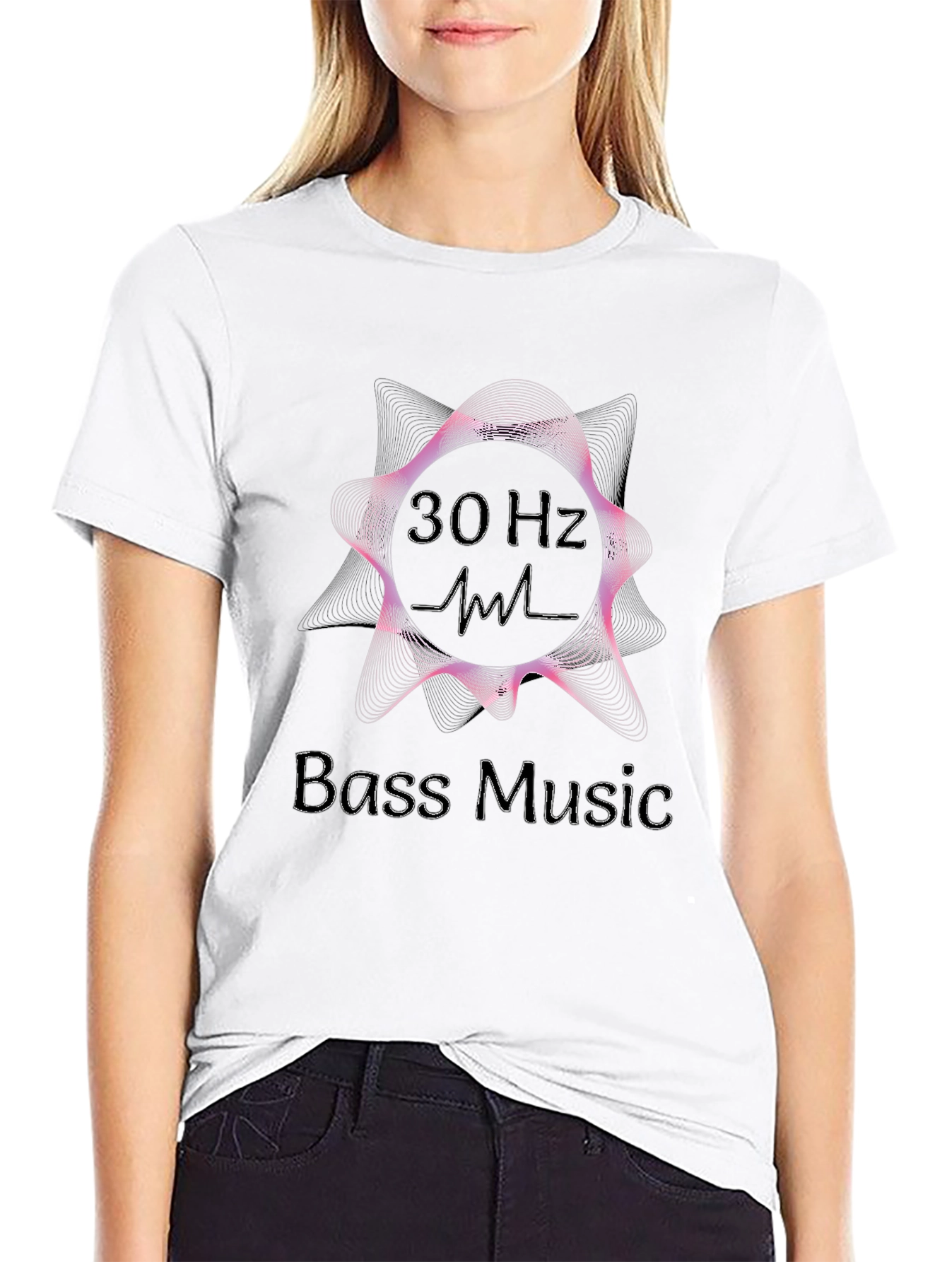 30 Hz Bass Music Graphic T-Shirt - Black