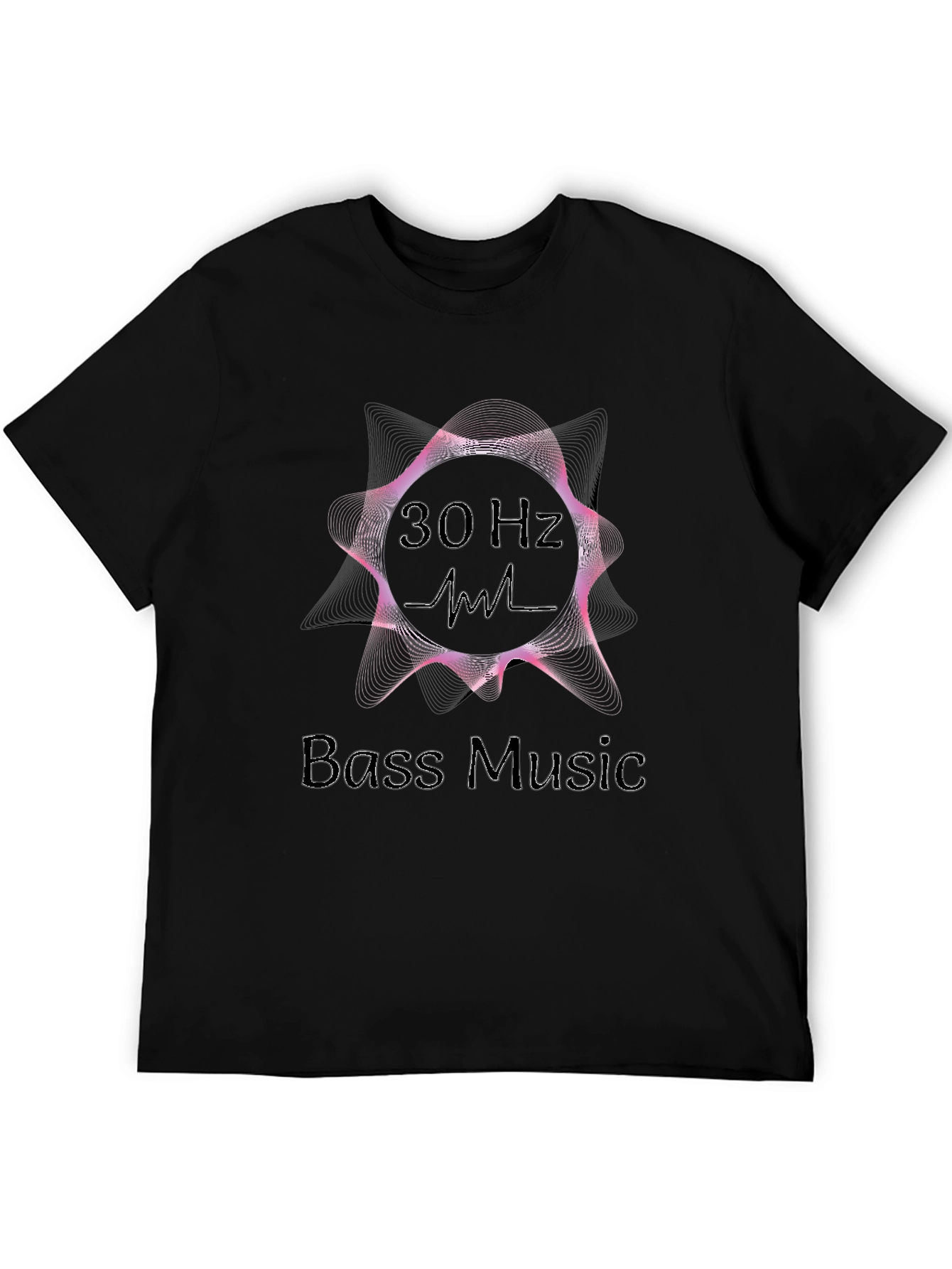 30 Hz Bass Music Graphic T-Shirt - Black
