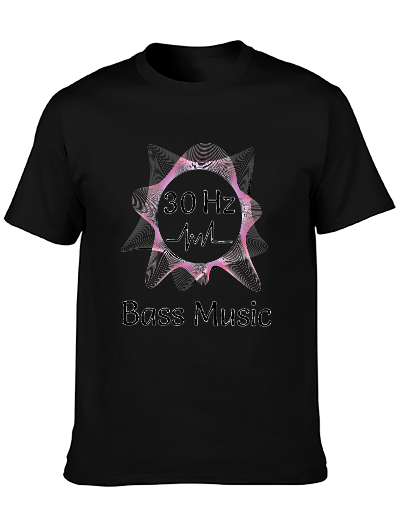 30 Hz Bass Music Graphic T-Shirt - Black
