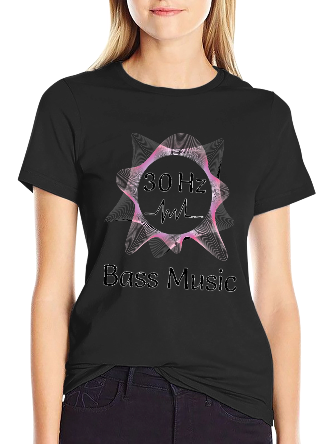 30 Hz Bass Music Graphic T-Shirt - Black