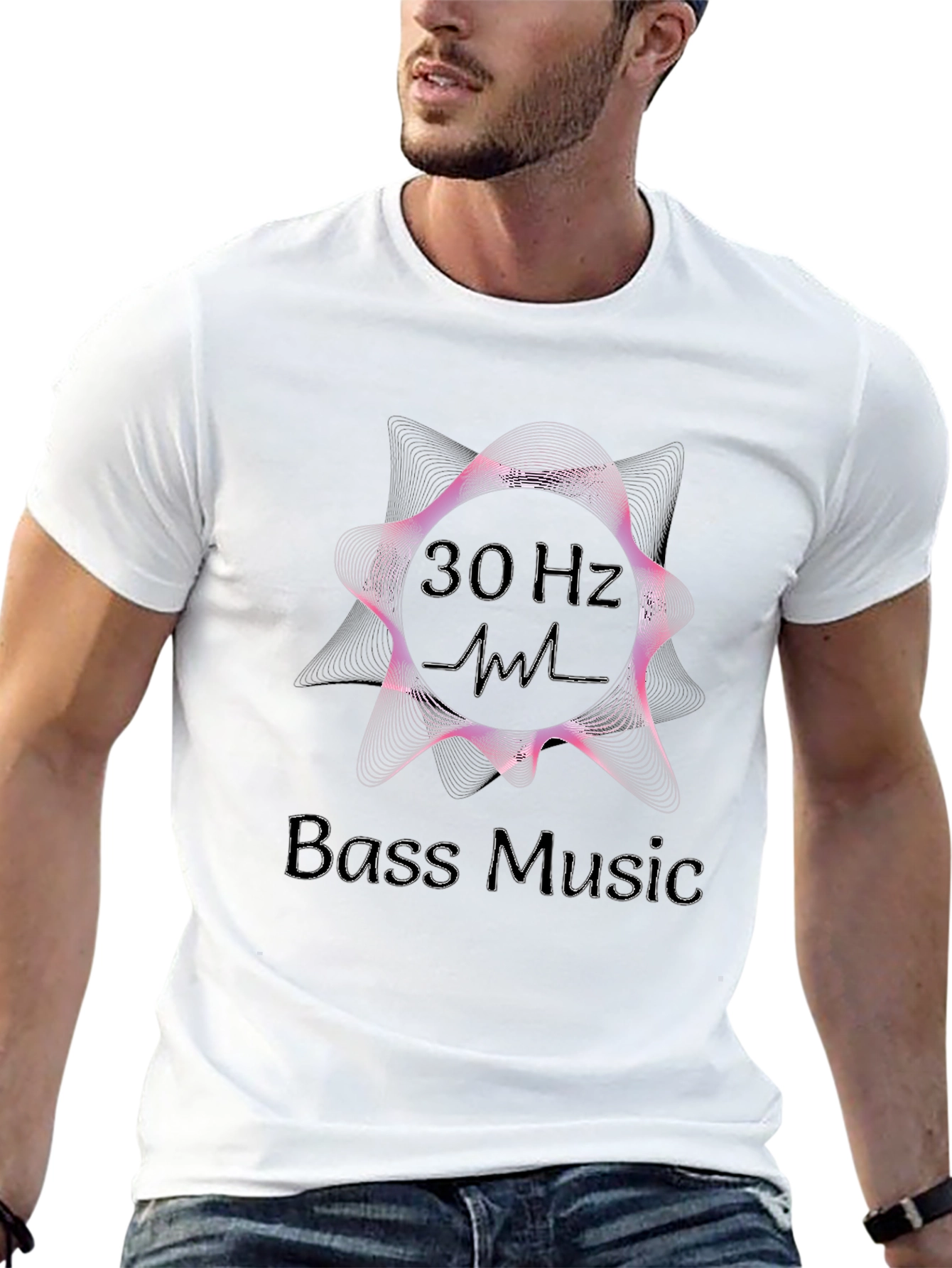 30 Hz Bass Music Graphic T-Shirt - Black