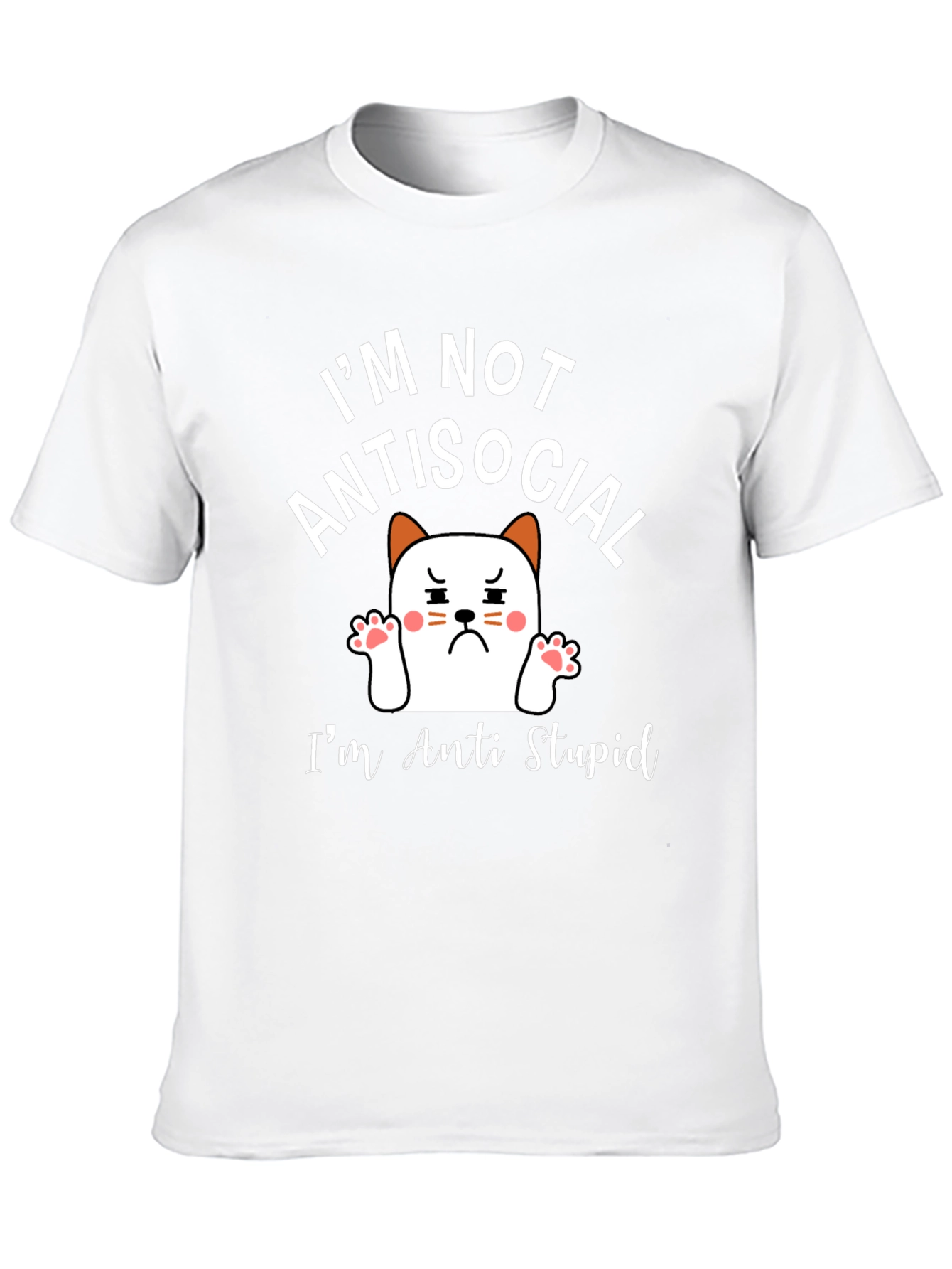 Anti Stupid T-Shirt - Funny Cat Graphic Tee