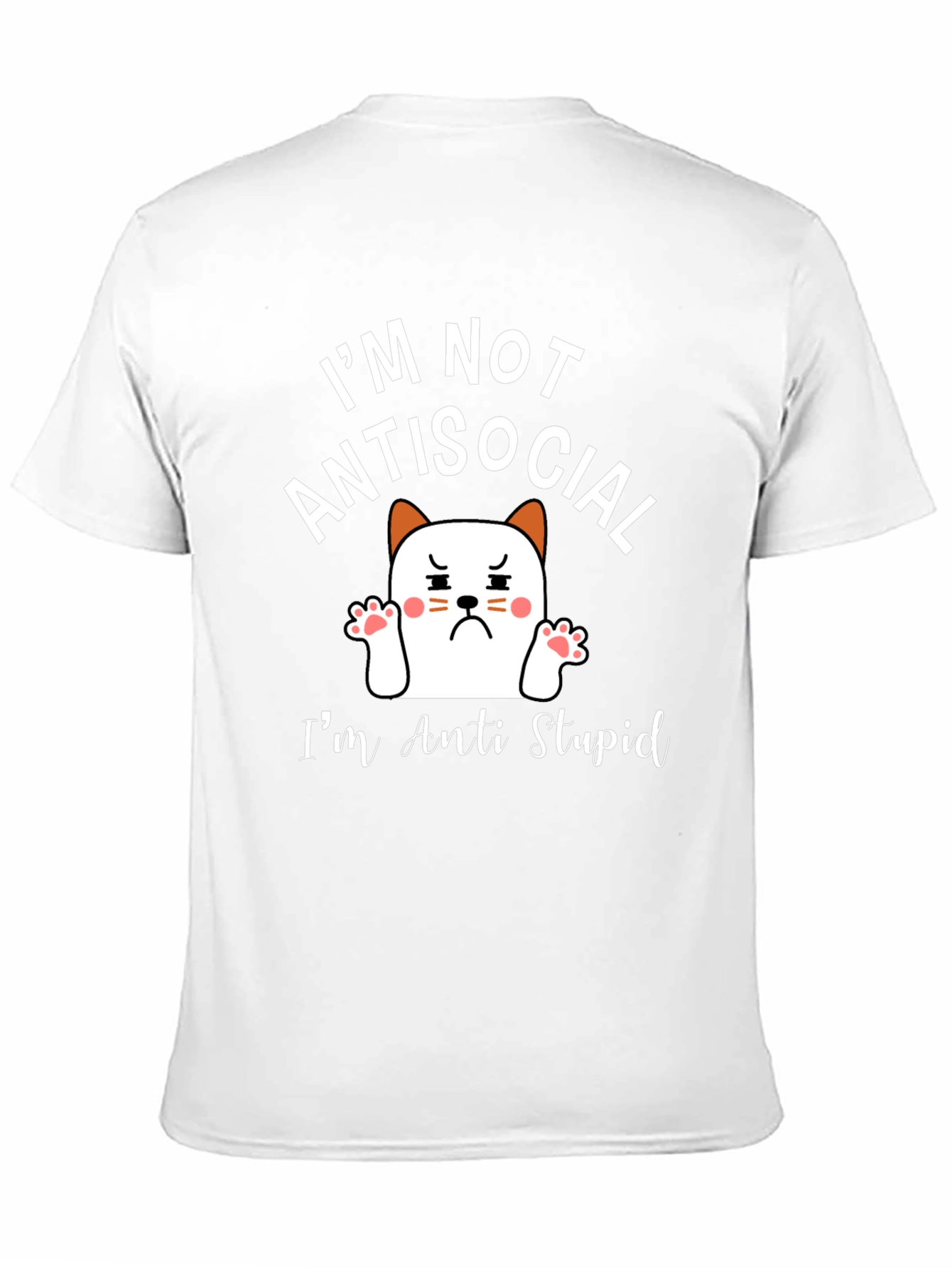 Anti Stupid T-Shirt - Funny Cat Graphic Tee