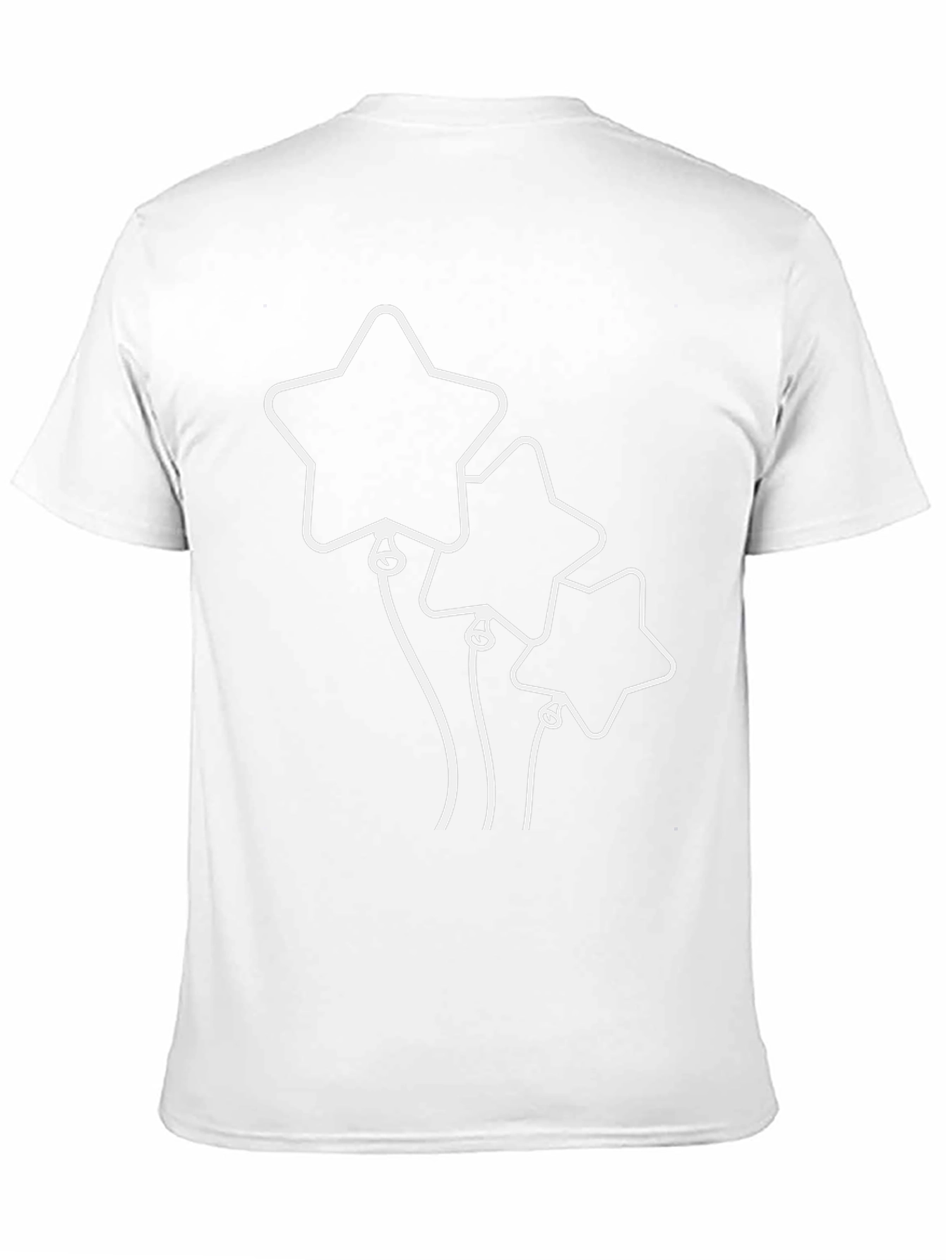 Star Balloons Graphic Tee - Black Cotton Shirt