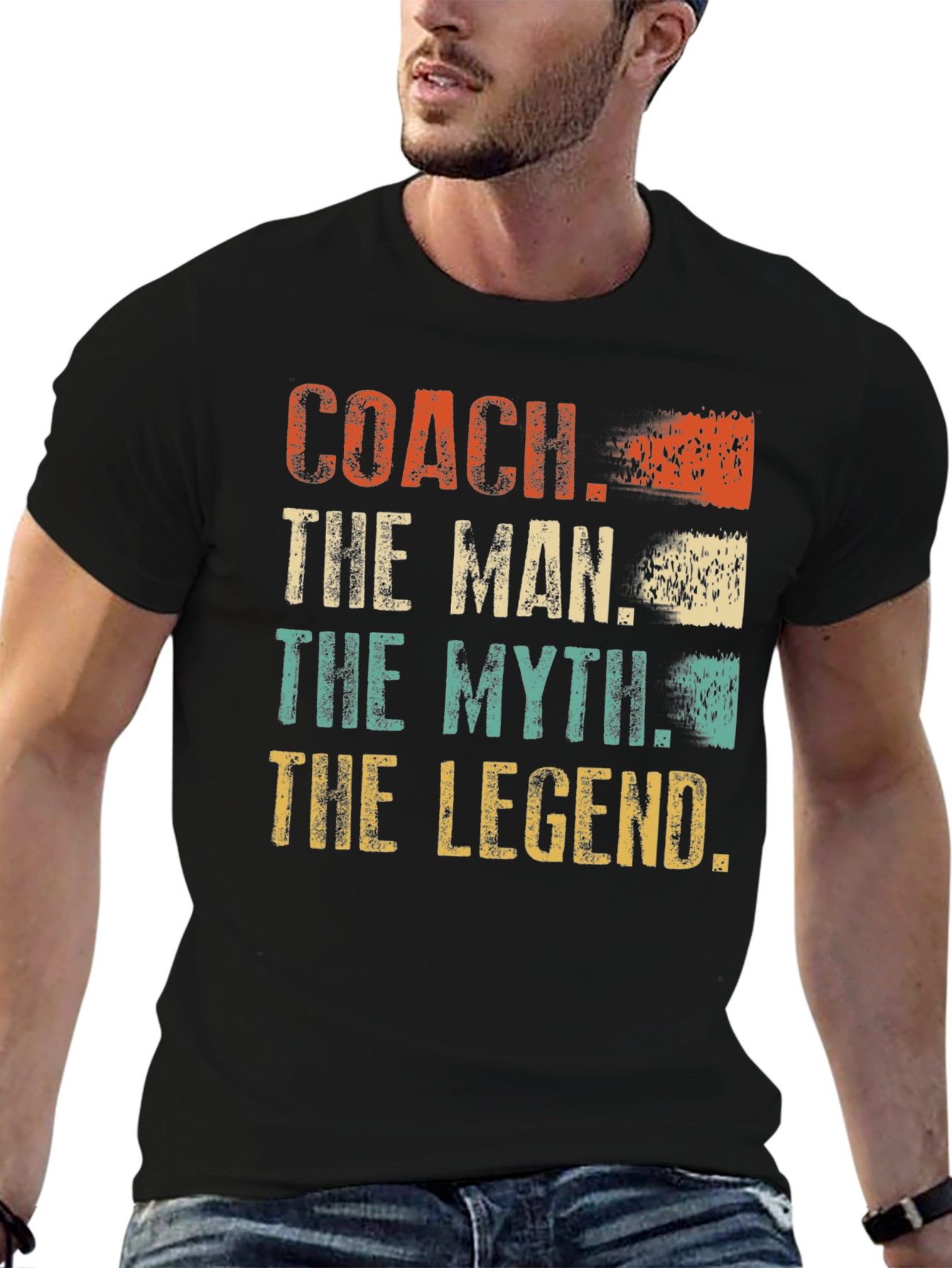 Coach The Man The Myth The Legend Black T-Shirt