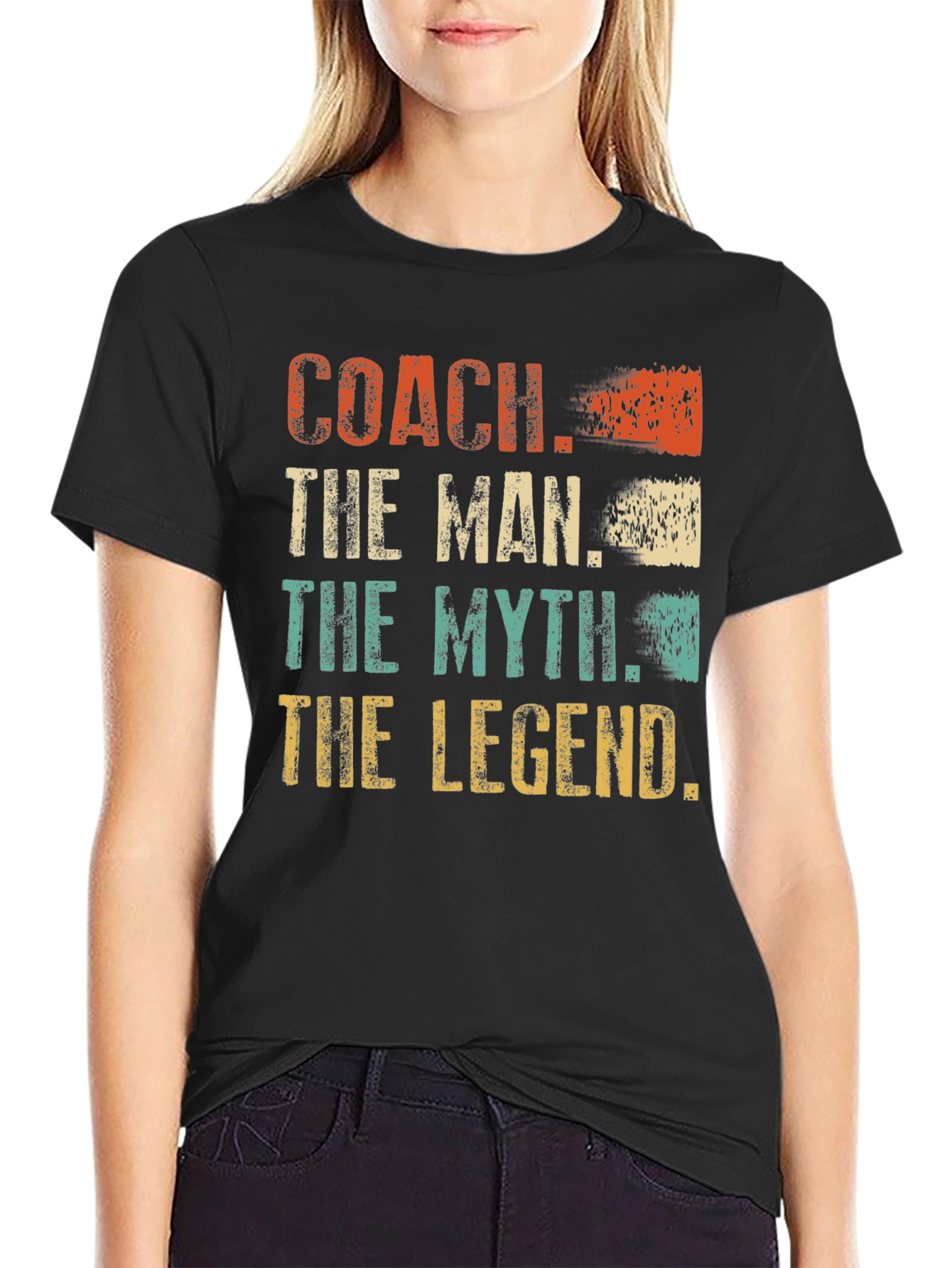 Coach The Man The Myth The Legend Black T-Shirt