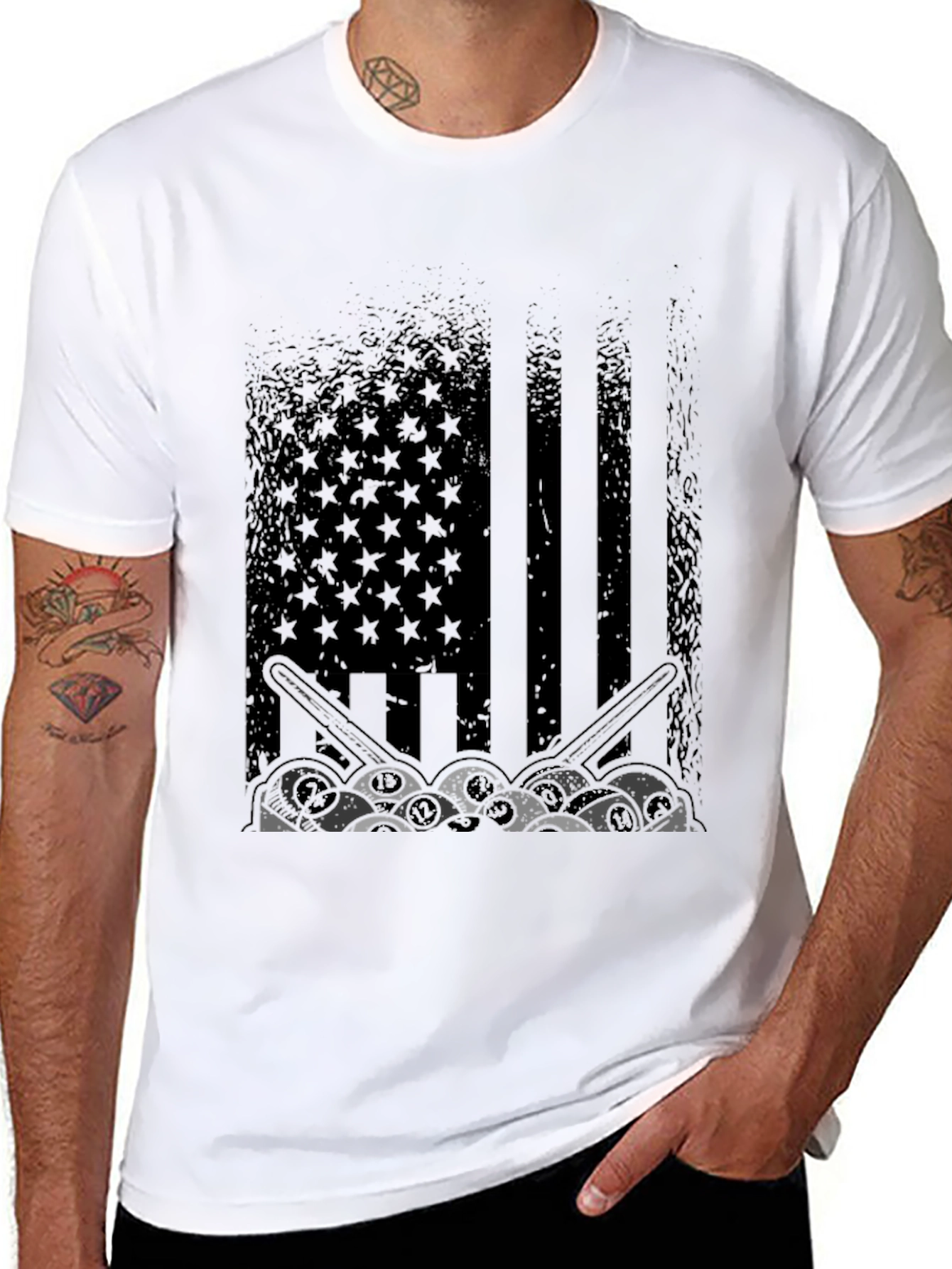 Drummer American Flag Graphic Tee