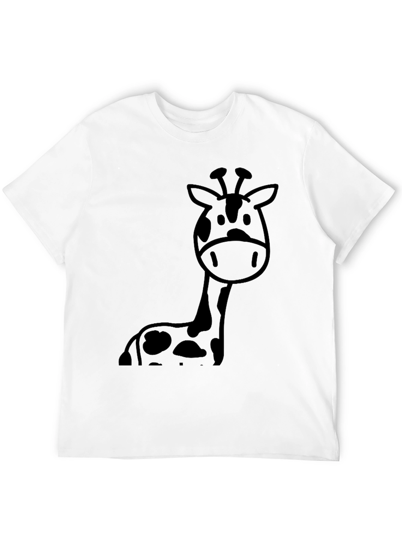 Giraffe Graphic Tee - Casual Black T-Shirt