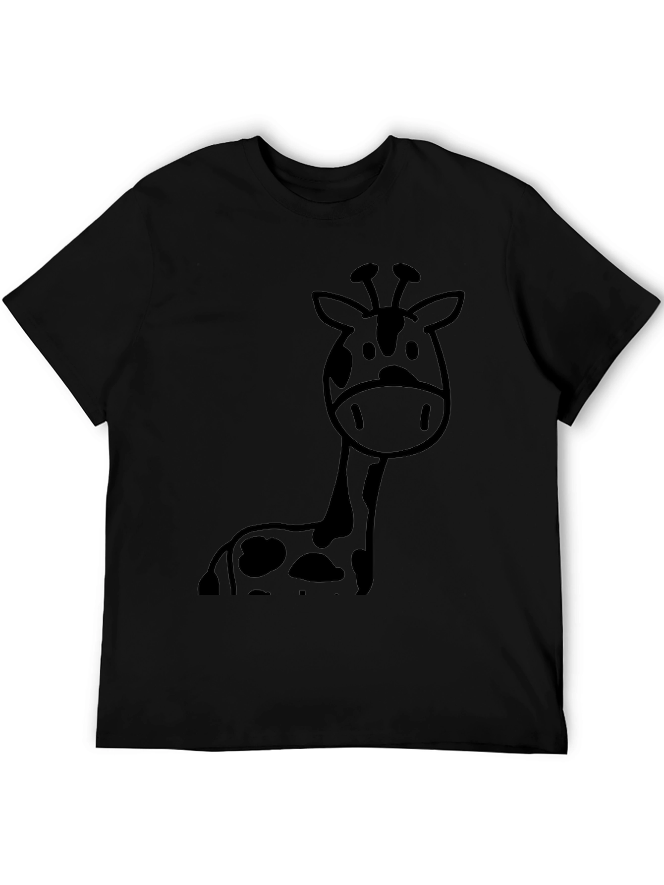 Giraffe Graphic Tee - Casual Black T-Shirt