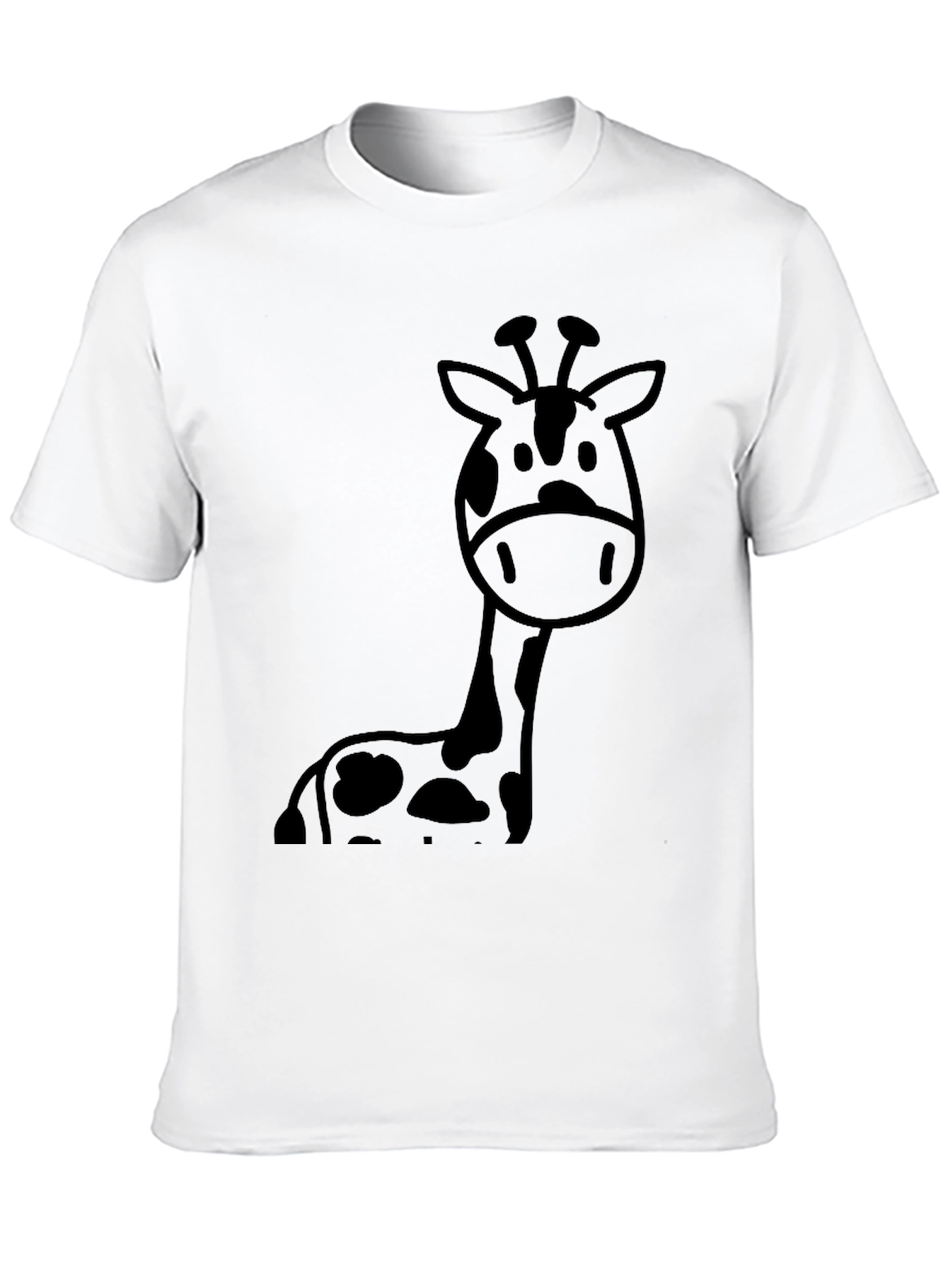 Giraffe Graphic Tee - Casual Black T-Shirt