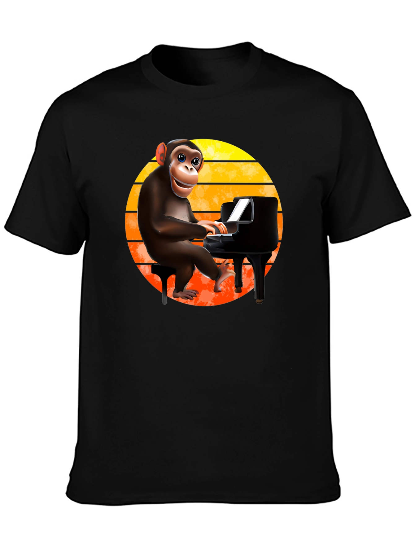 Monkey Playing Piano T-Shirt