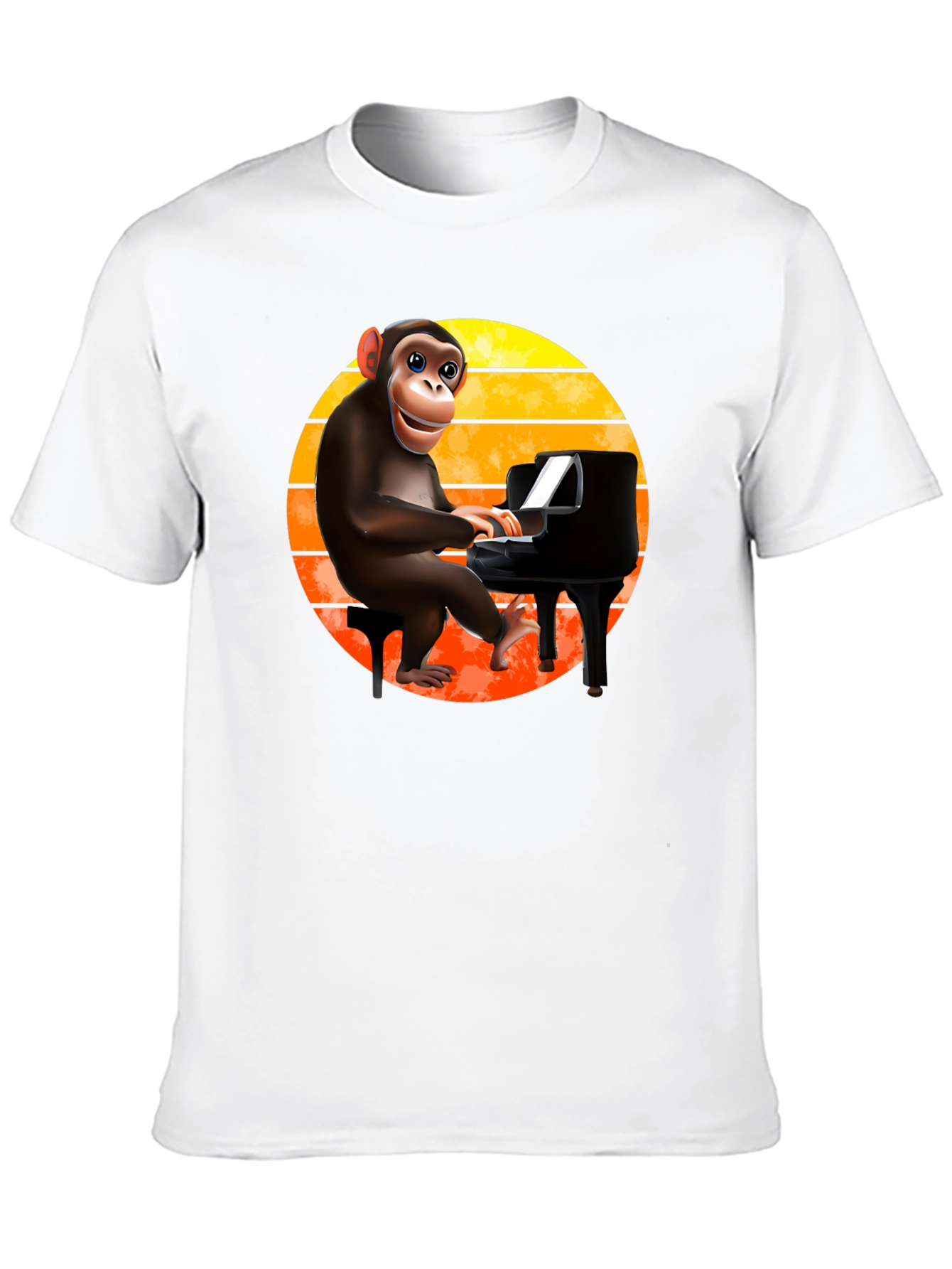Monkey Playing Piano T-Shirt