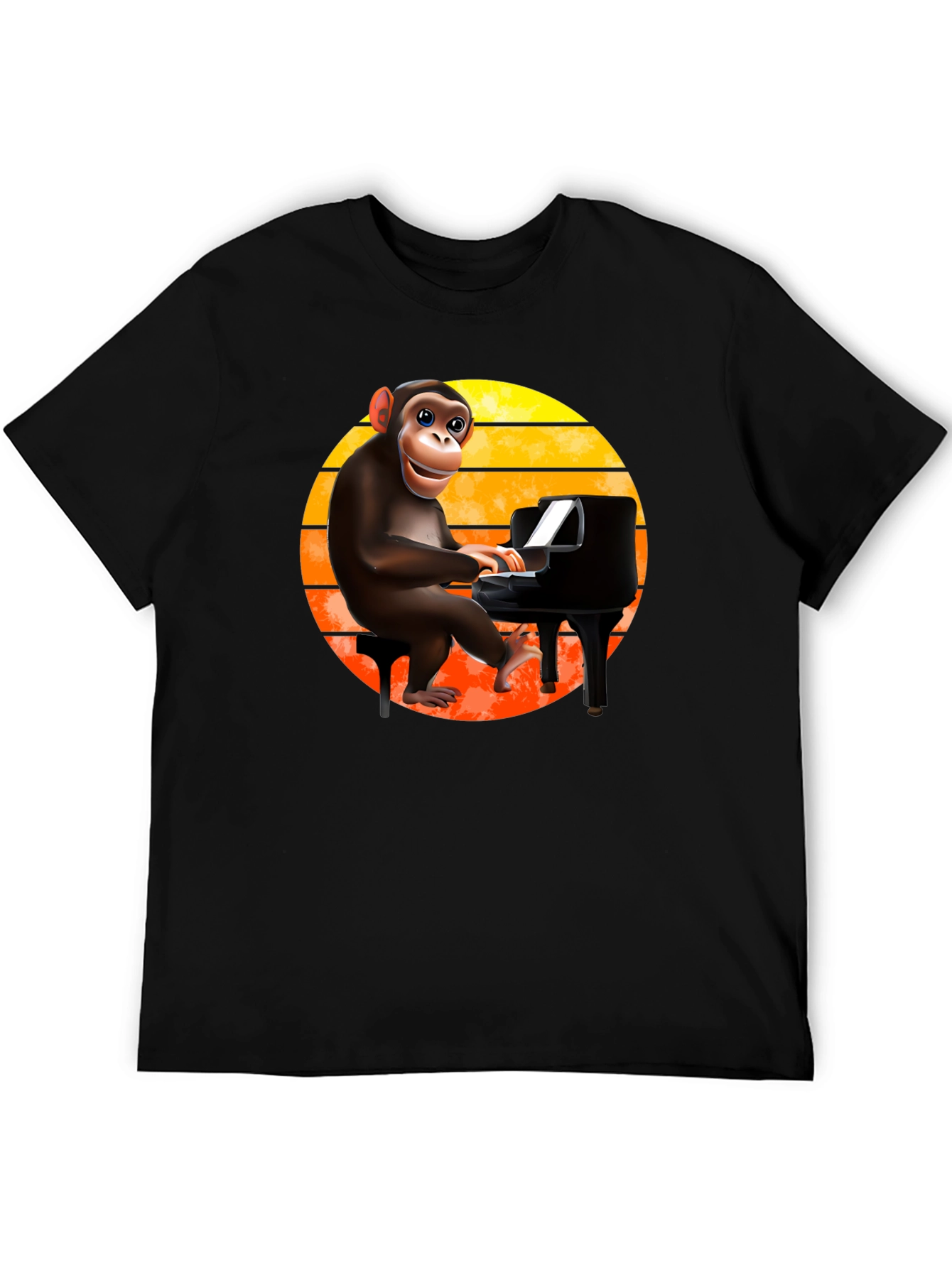 Monkey Playing Piano T-Shirt