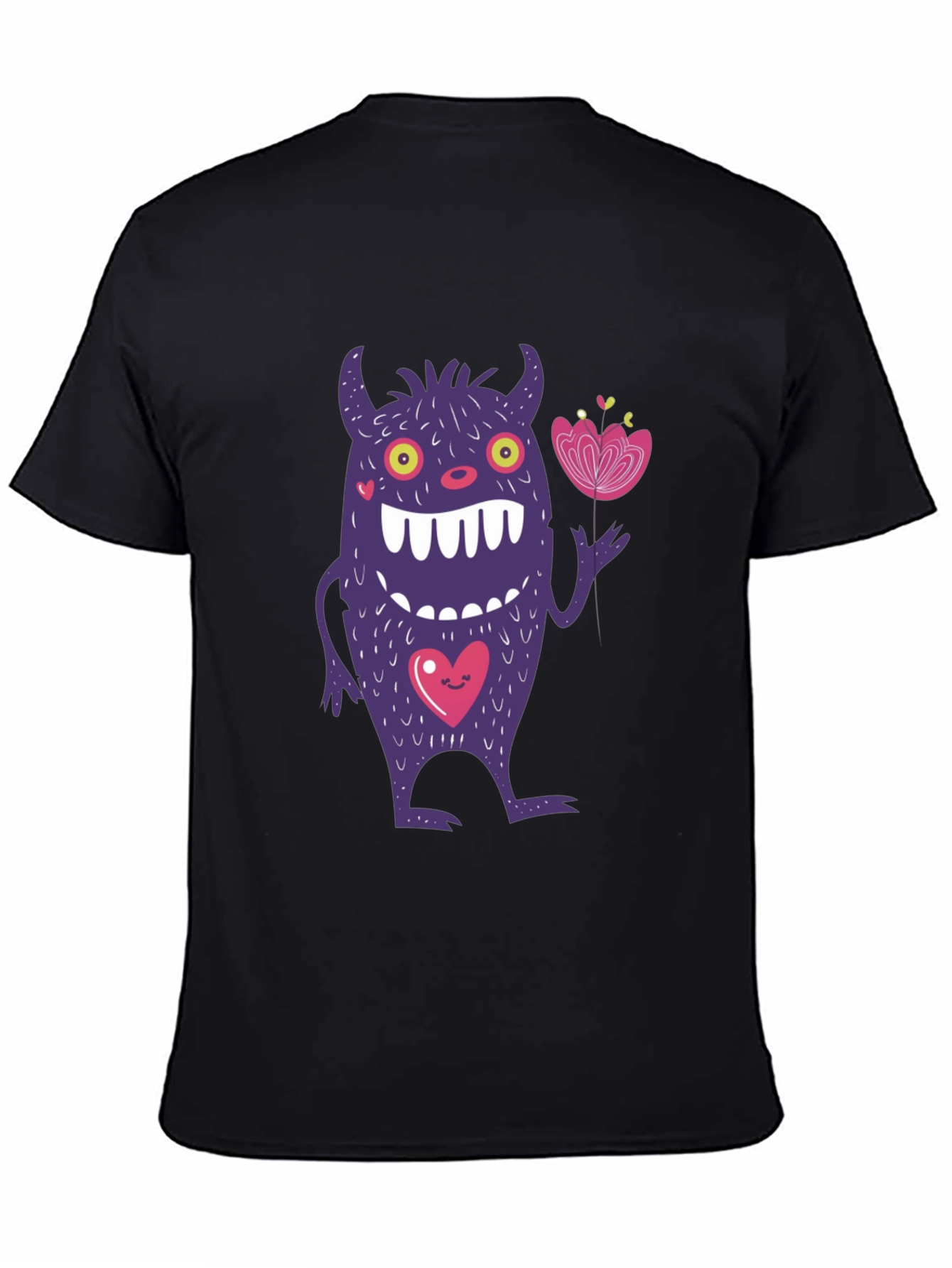 Monster With Flower Graphic T-Shirt