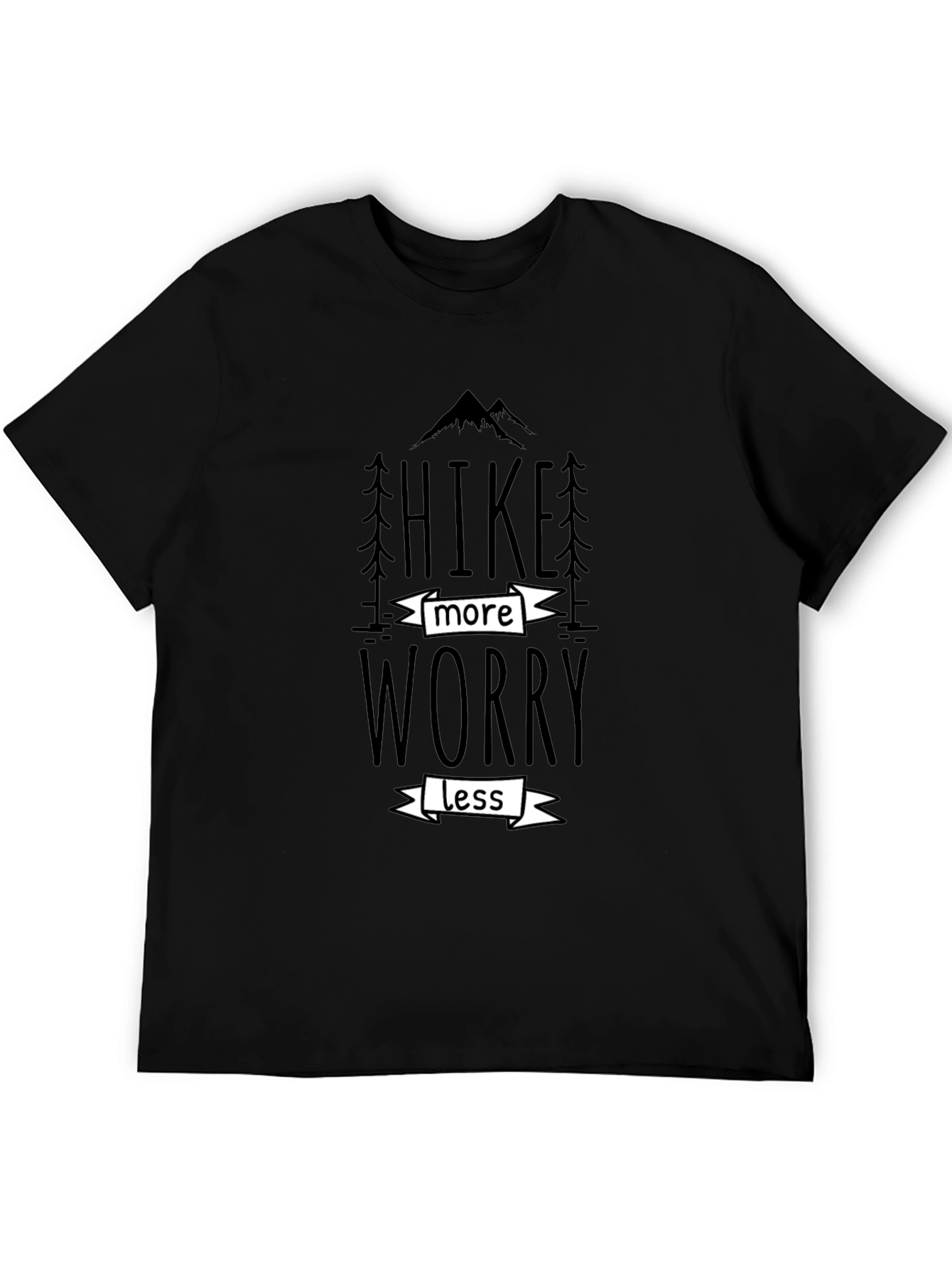Hike More Worry Less Black Graphic Tee