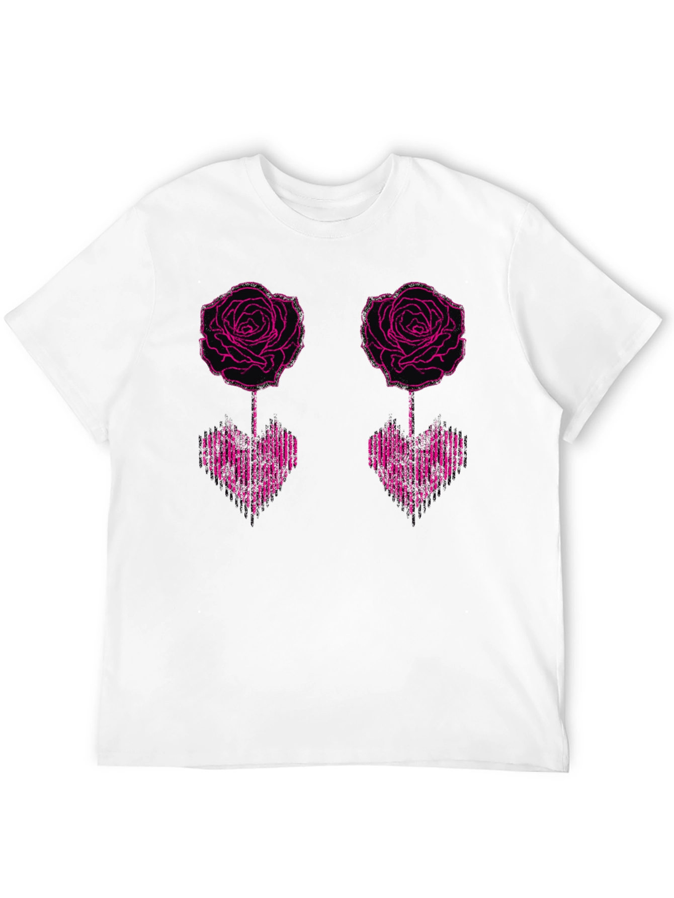 Rose Heart Graphic Tee - Black