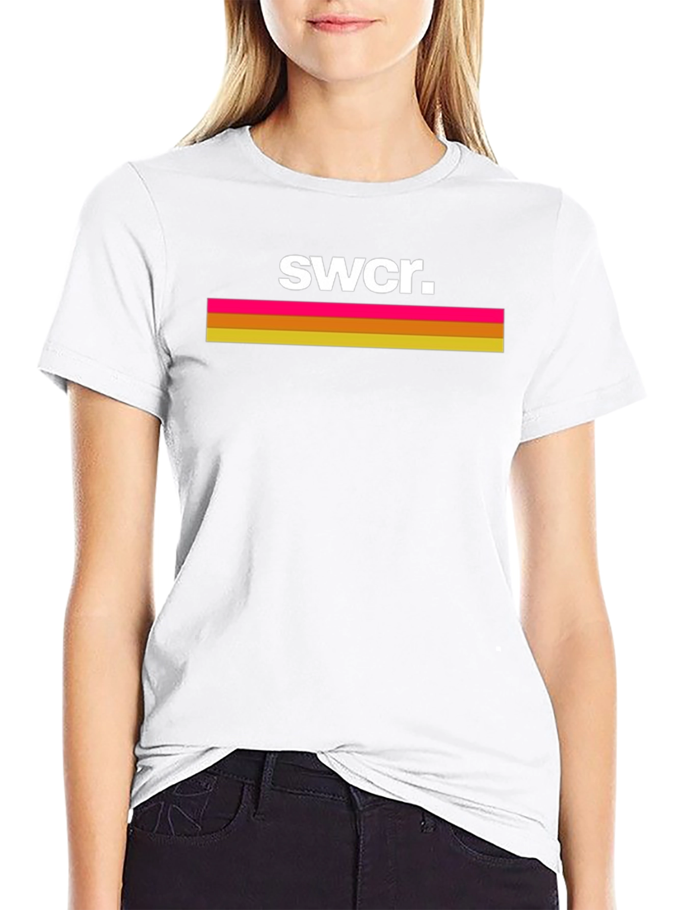 SWCR Retro Striped Graphic Black T-Shirt