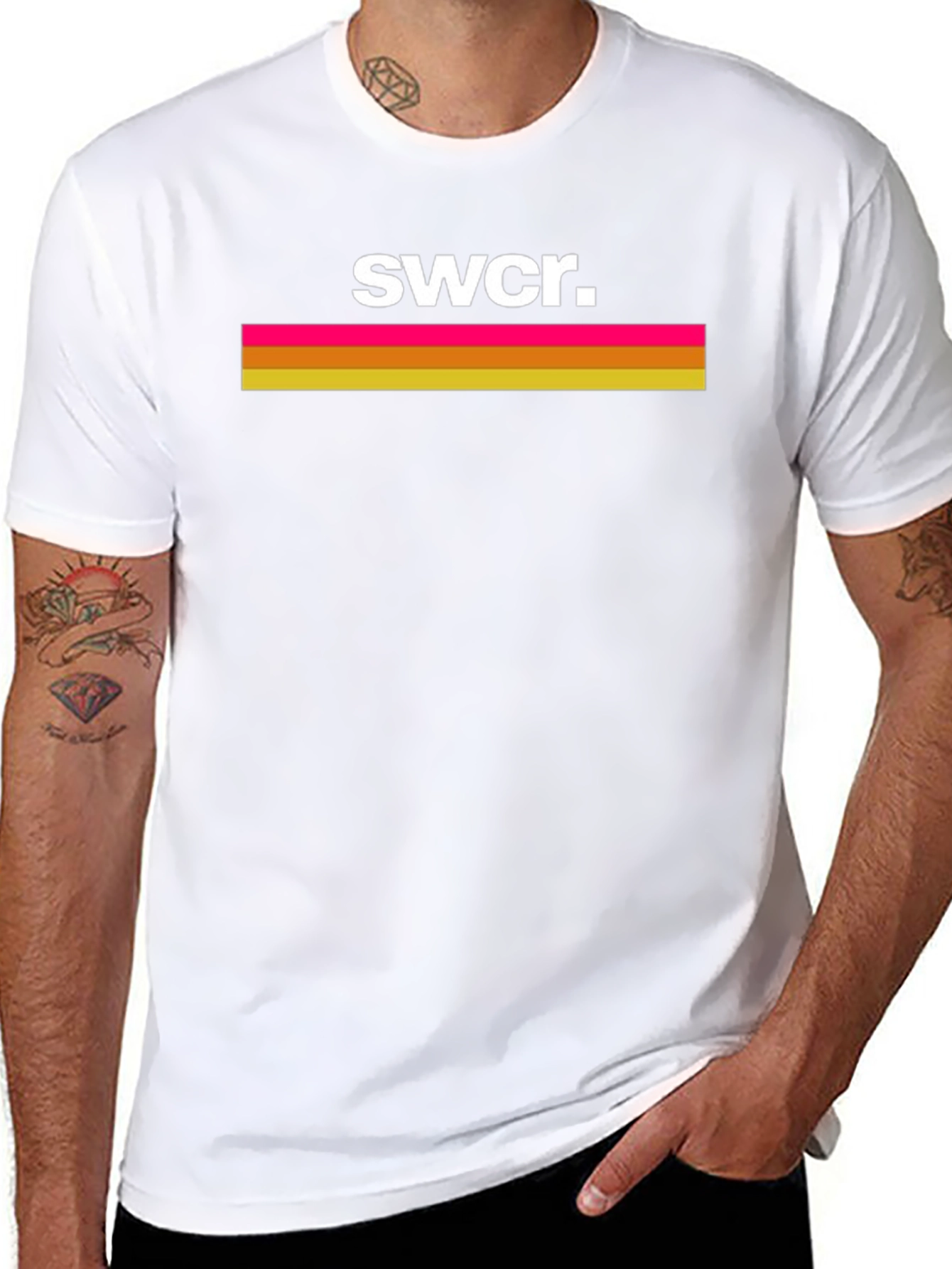 SWCR Retro Striped Graphic Black T-Shirt