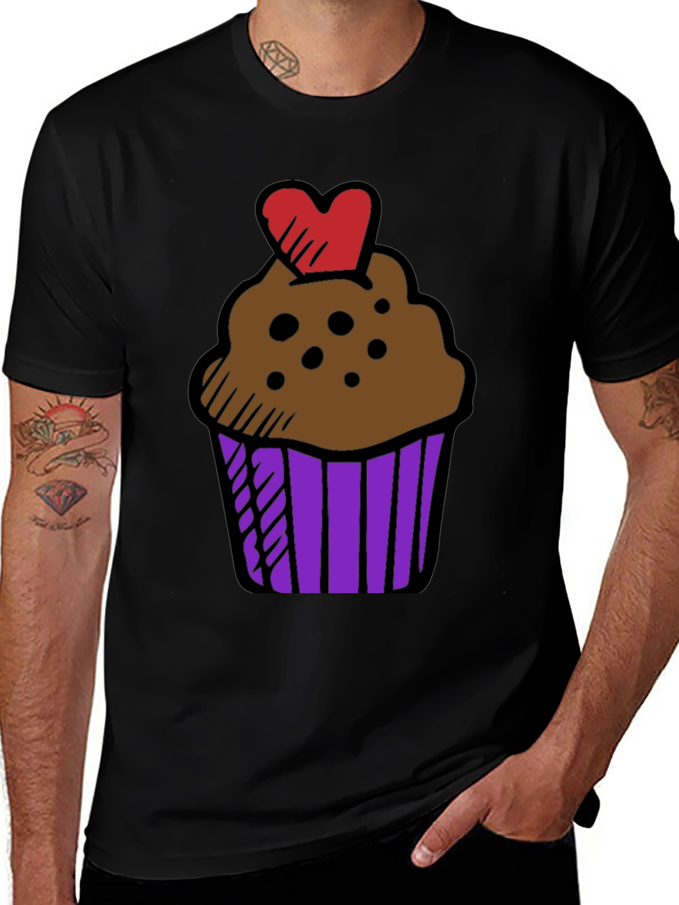 Cupcake Heart T-Shirt - Sweet Treat Graphic Tee