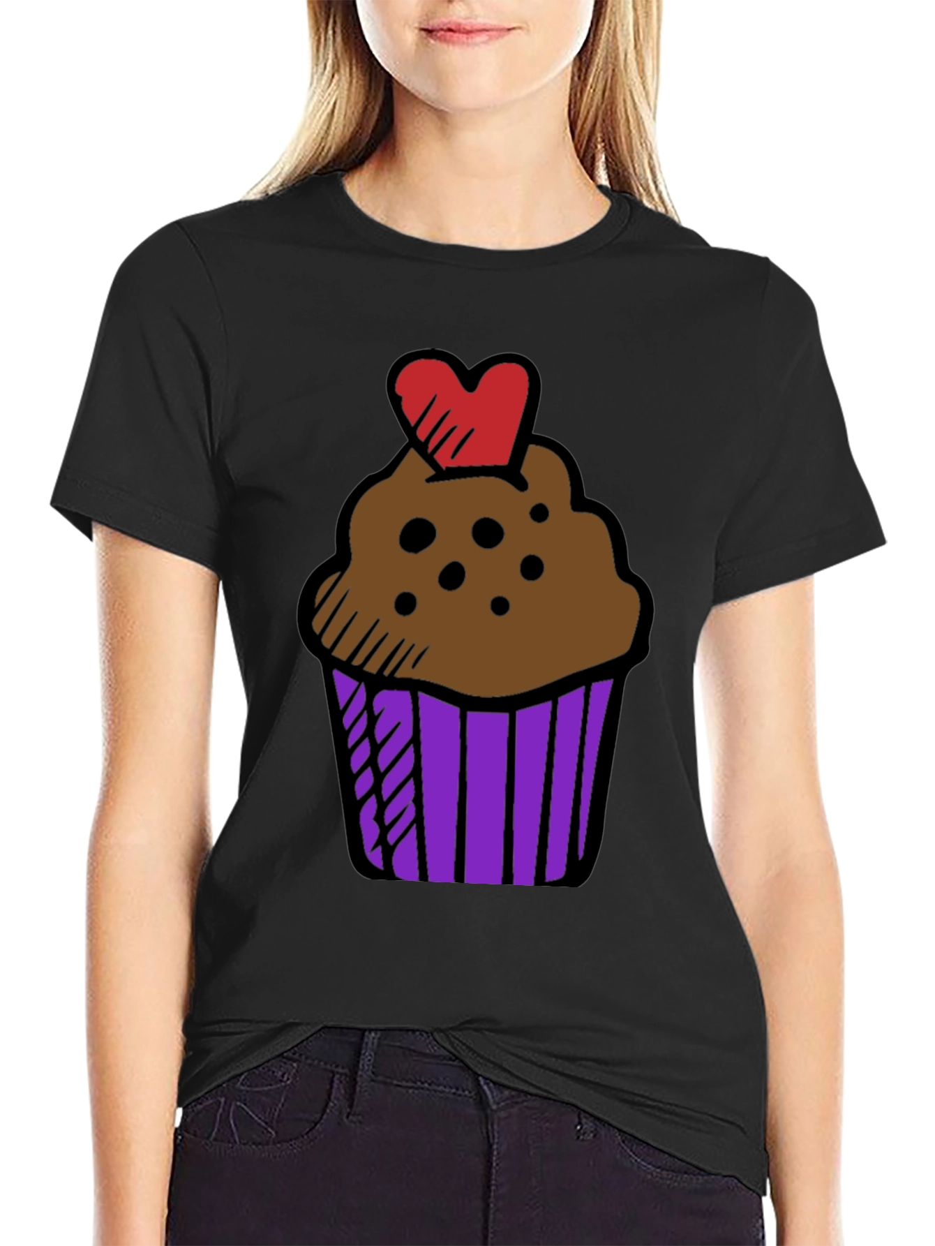 Cupcake Heart T-Shirt - Sweet Treat Graphic Tee