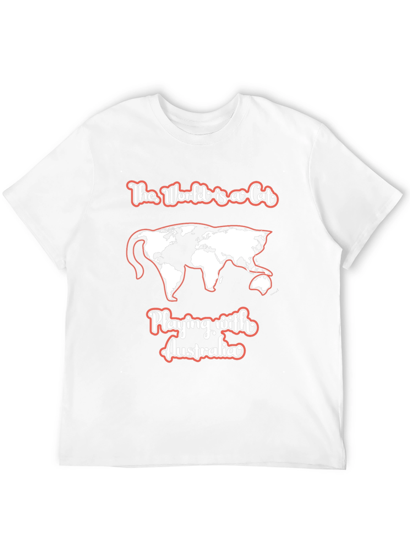 World is a Cat Playing with Australia T-Shirt