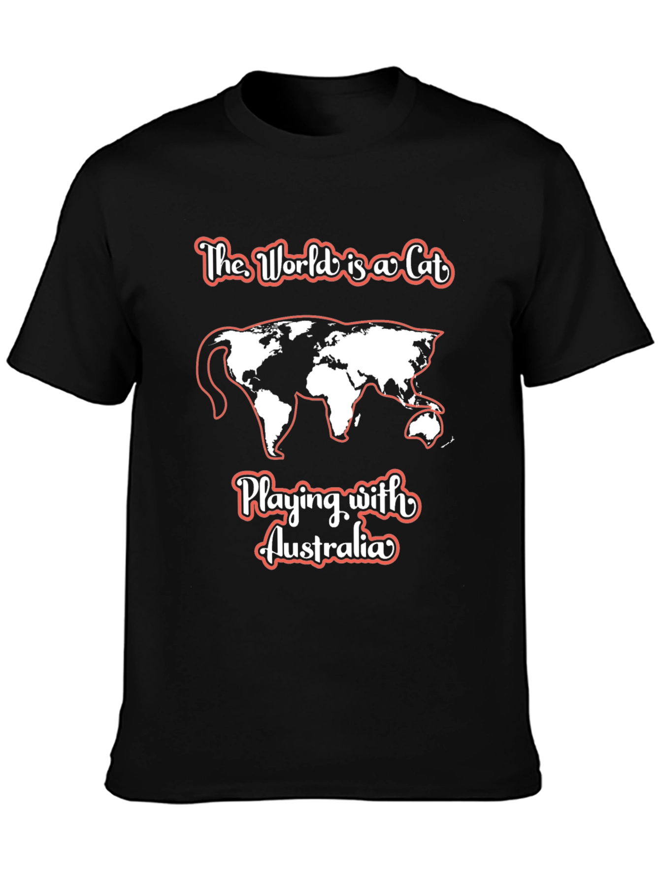 World is a Cat Playing with Australia T-Shirt