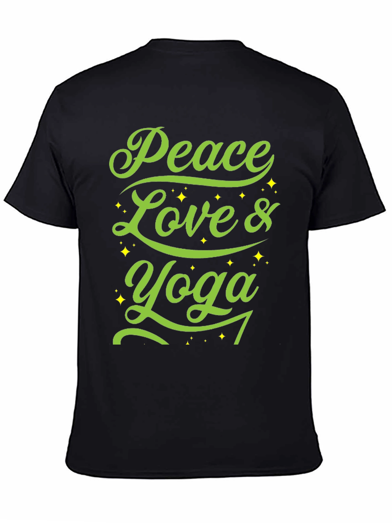 Peace Love Yoga Graphic T-Shirt - Black