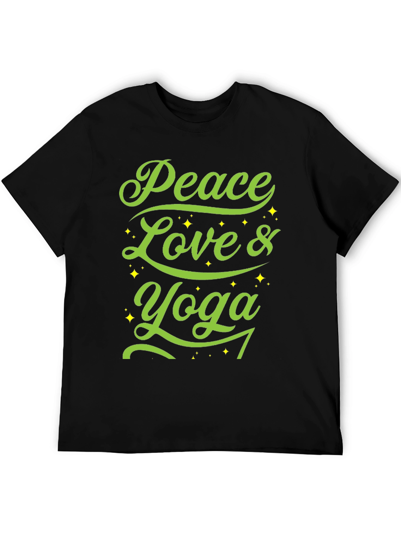 Peace Love Yoga Graphic T-Shirt - Black