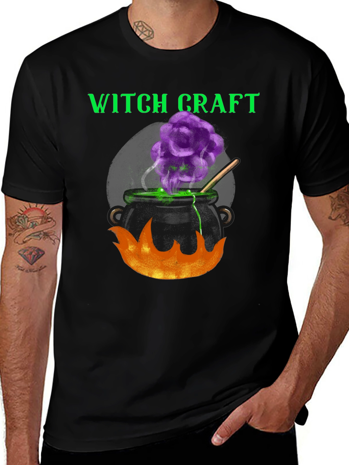 Witchcraft Cauldron Graphic Tee - Halloween Apparel